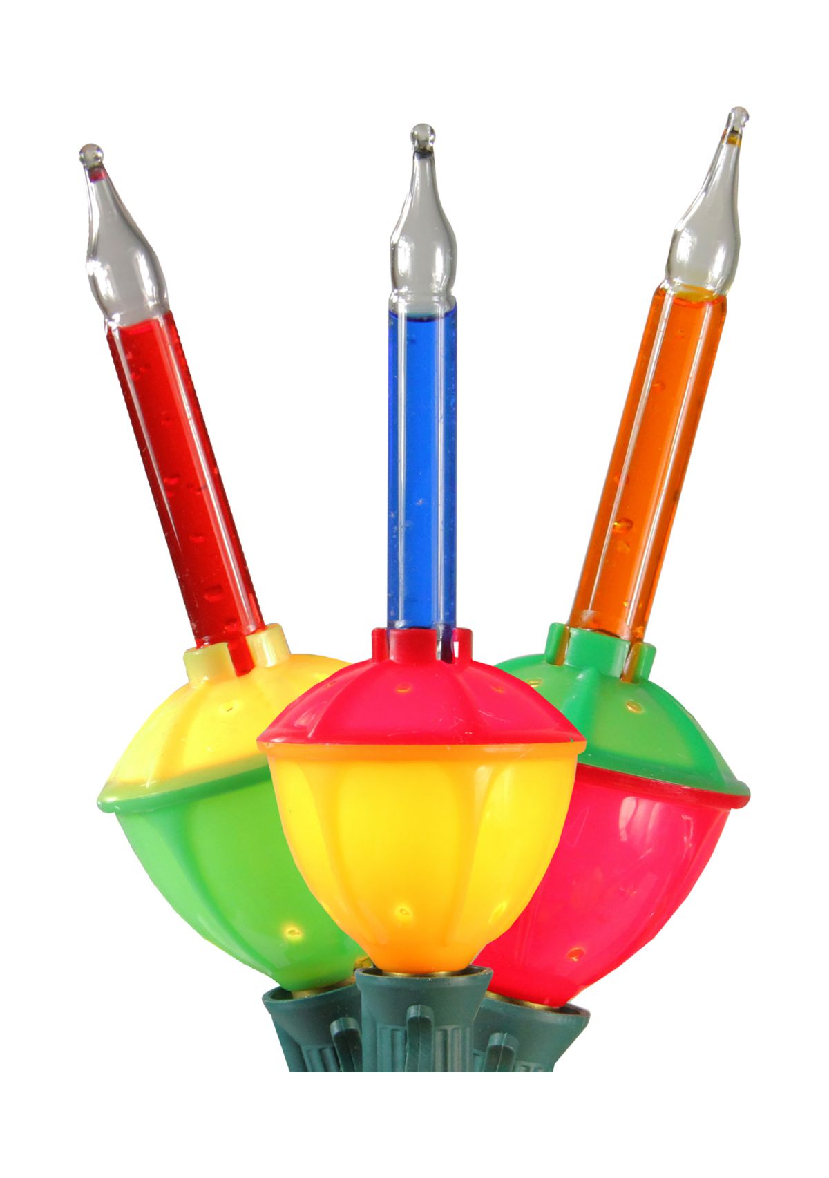 7-Count Multi Color Retro Mini Christmas Light Set  6ft Green Wire