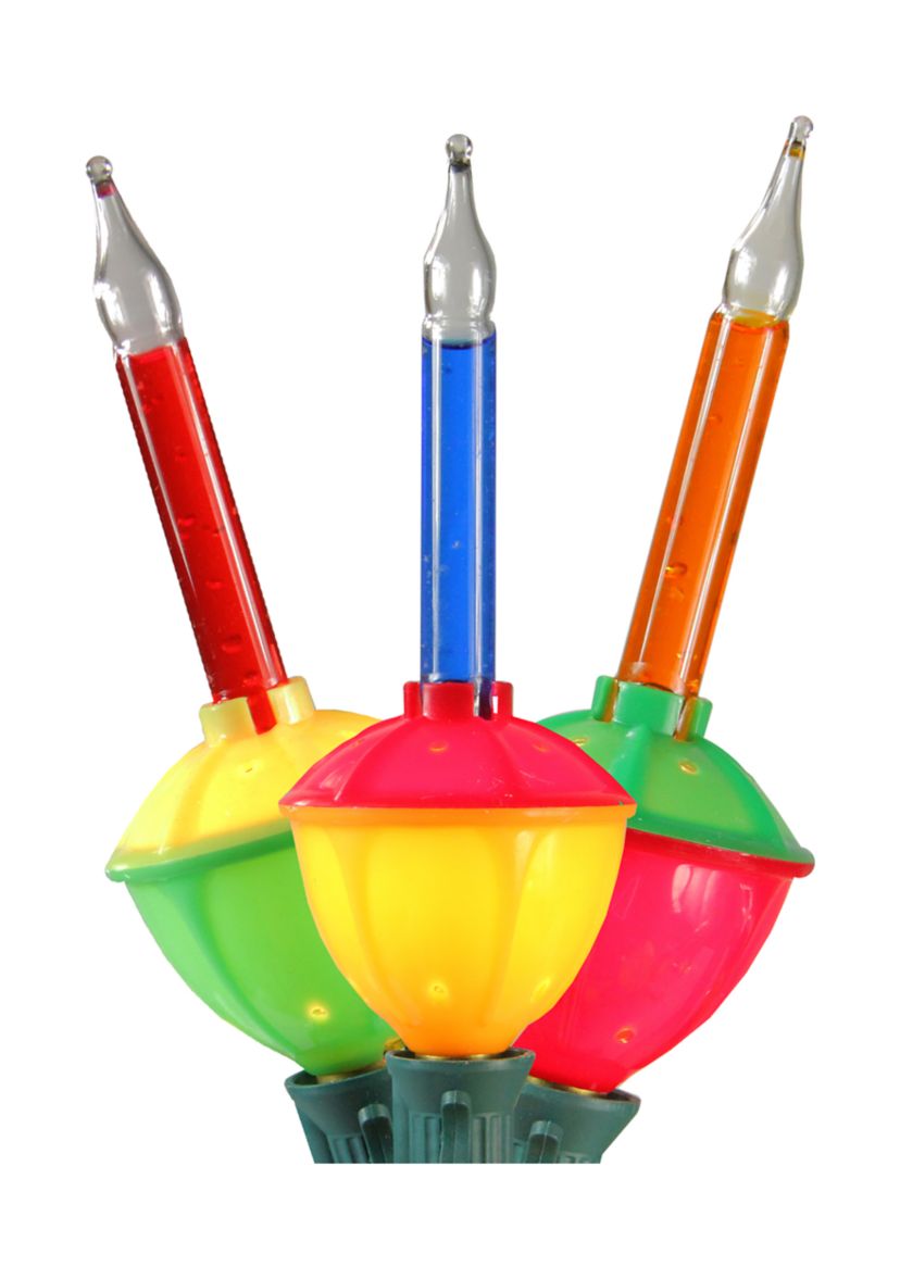 7-Count Multi Color Retro Mini Christmas Light Set  6ft Green Wire