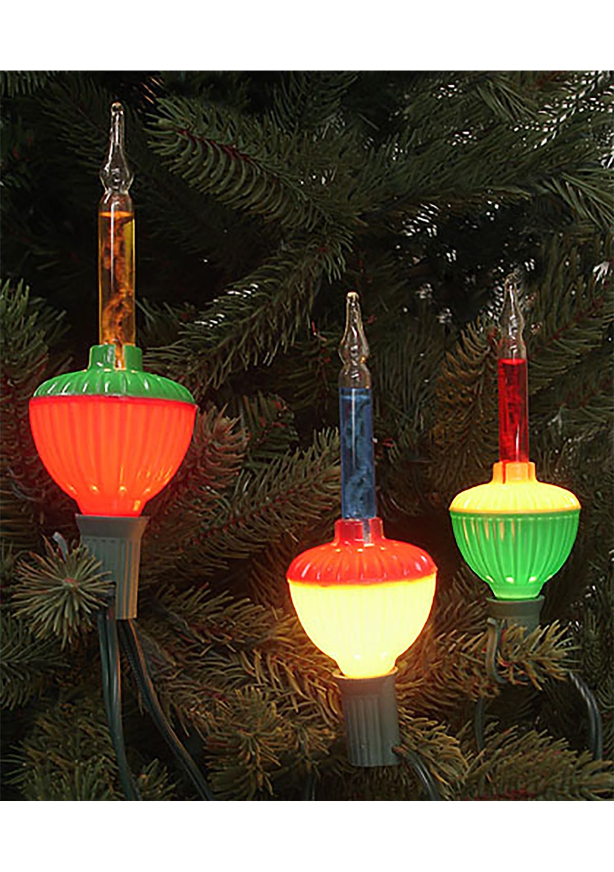 7-Count Multi Color Retro Mini Christmas Light Set  6ft Green Wire