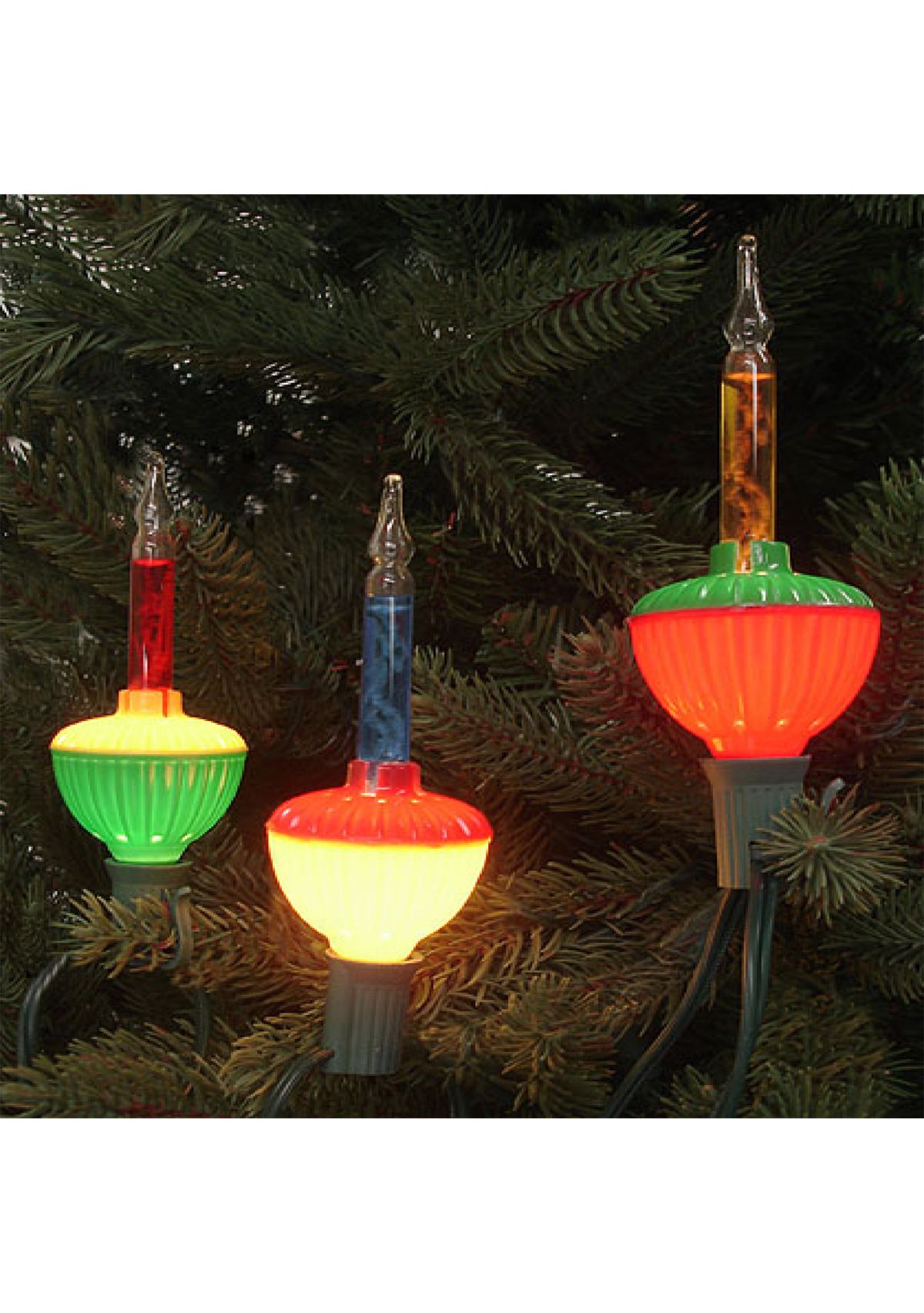 7-Count Multi Color Retro Mini Christmas Light Set  6ft Green Wire