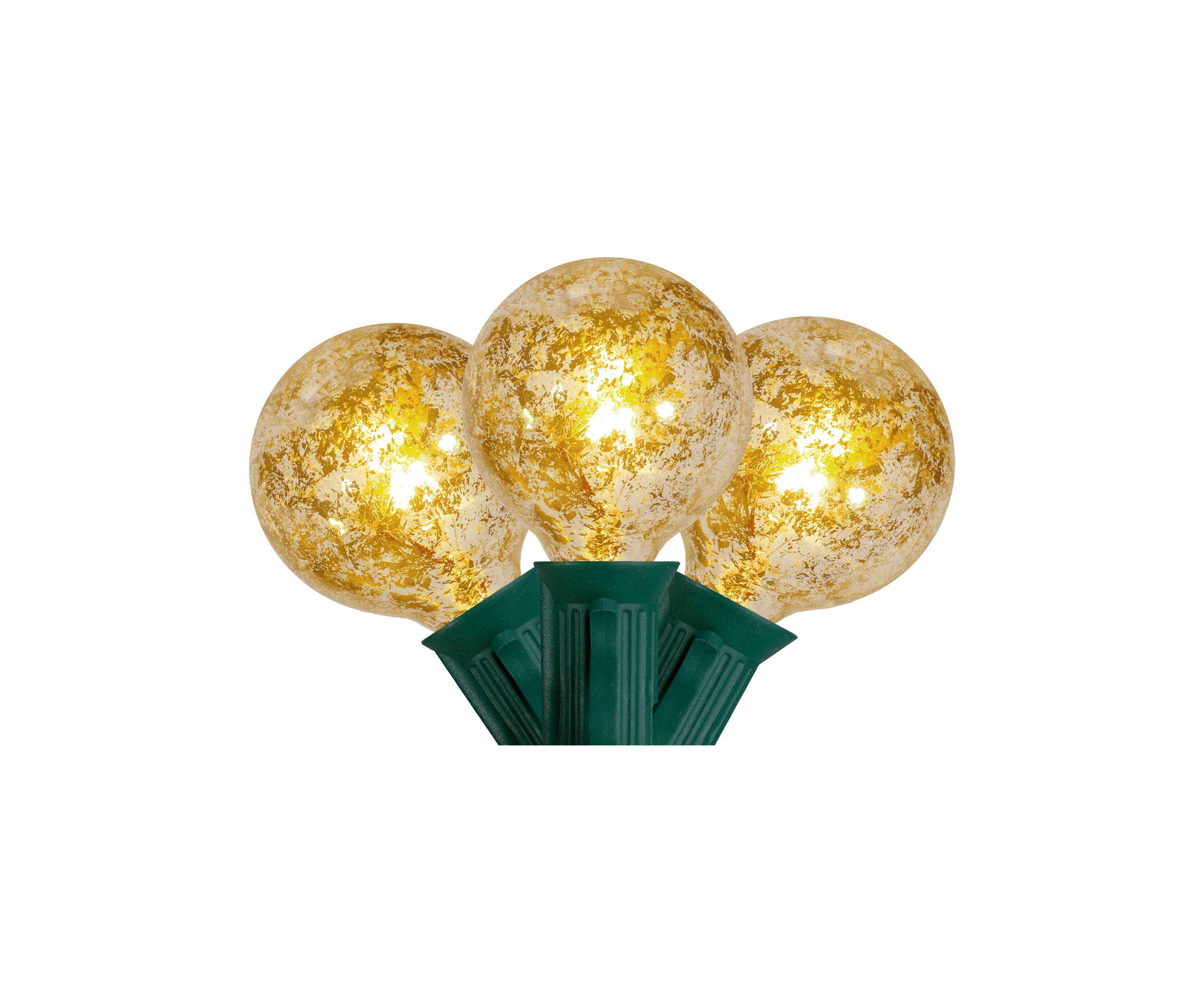 10-Count Clear Mercury Glass G50 Globe Christmas Light Set  9ft Green Wire