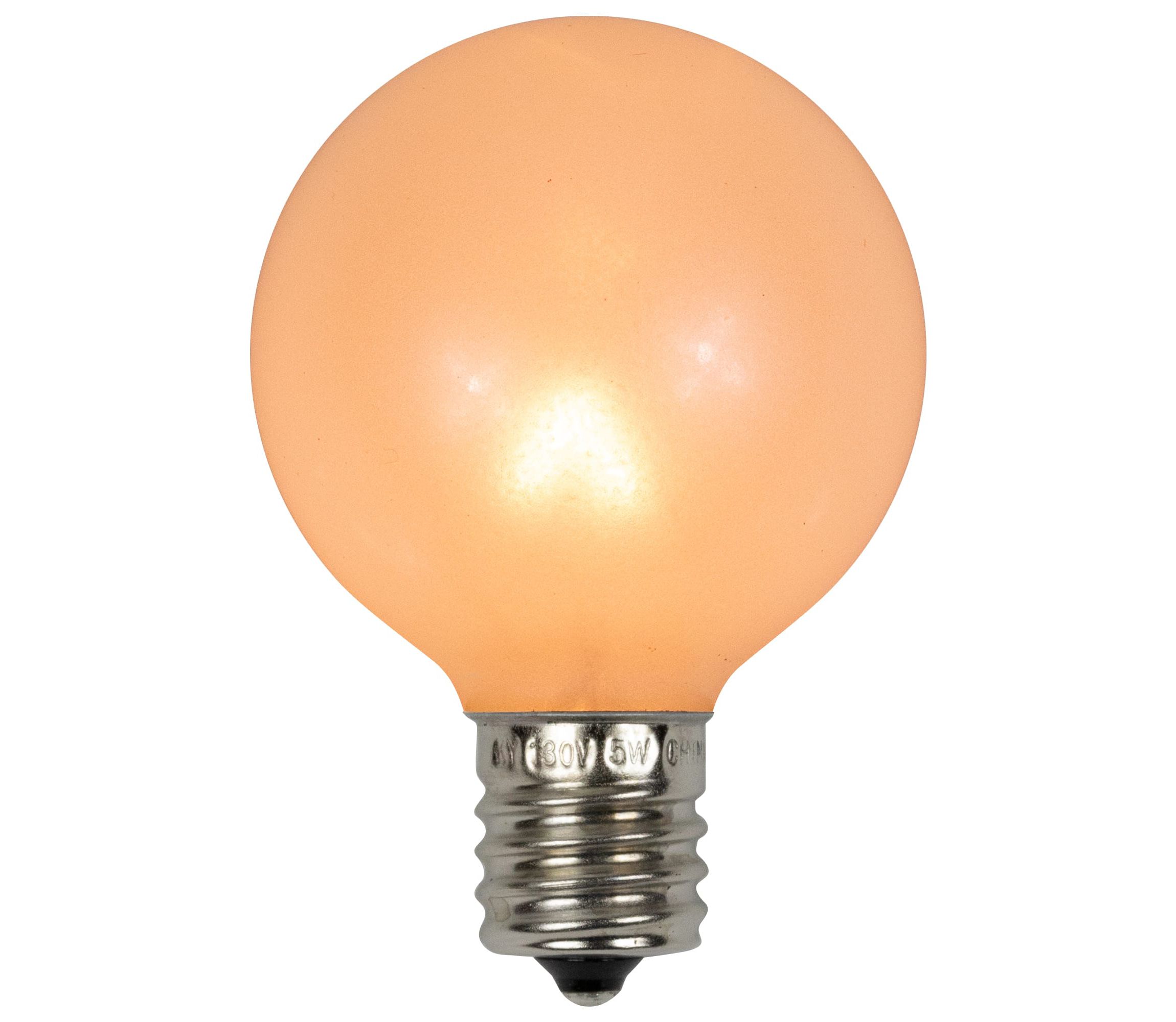 Pack of 10 Pearl White G50 Globe Replacement Christmas Bulbs