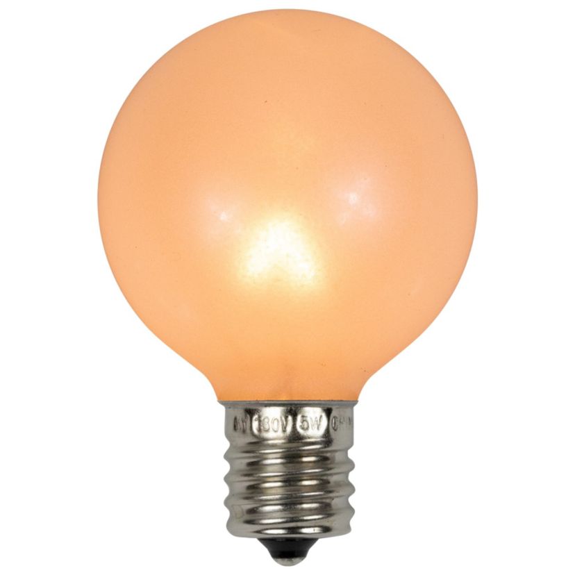 Pack of 10 Pearl White G50 Globe Replacement Christmas Bulbs