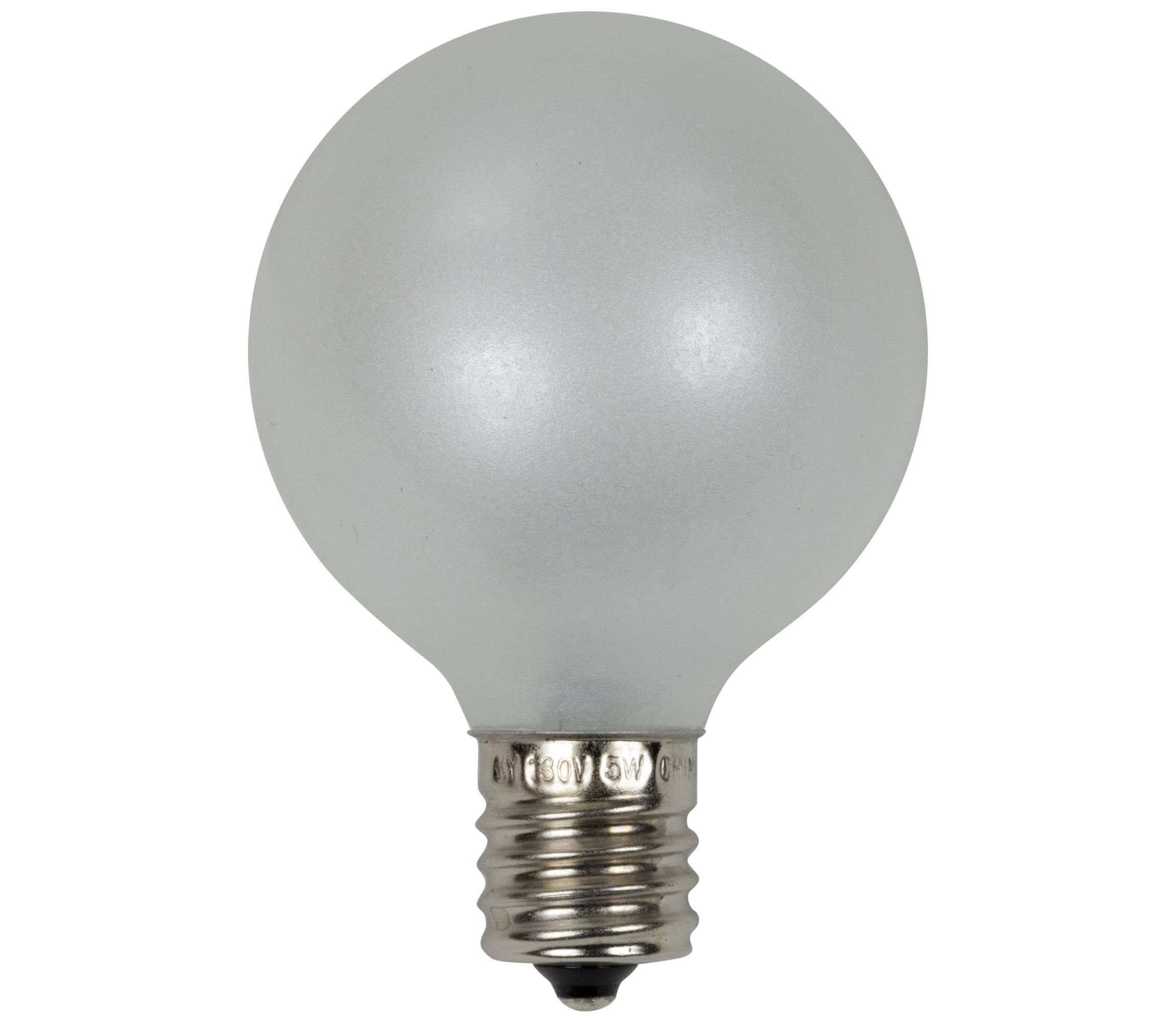 Pack of 10 Pearl White G50 Globe Replacement Christmas Bulbs