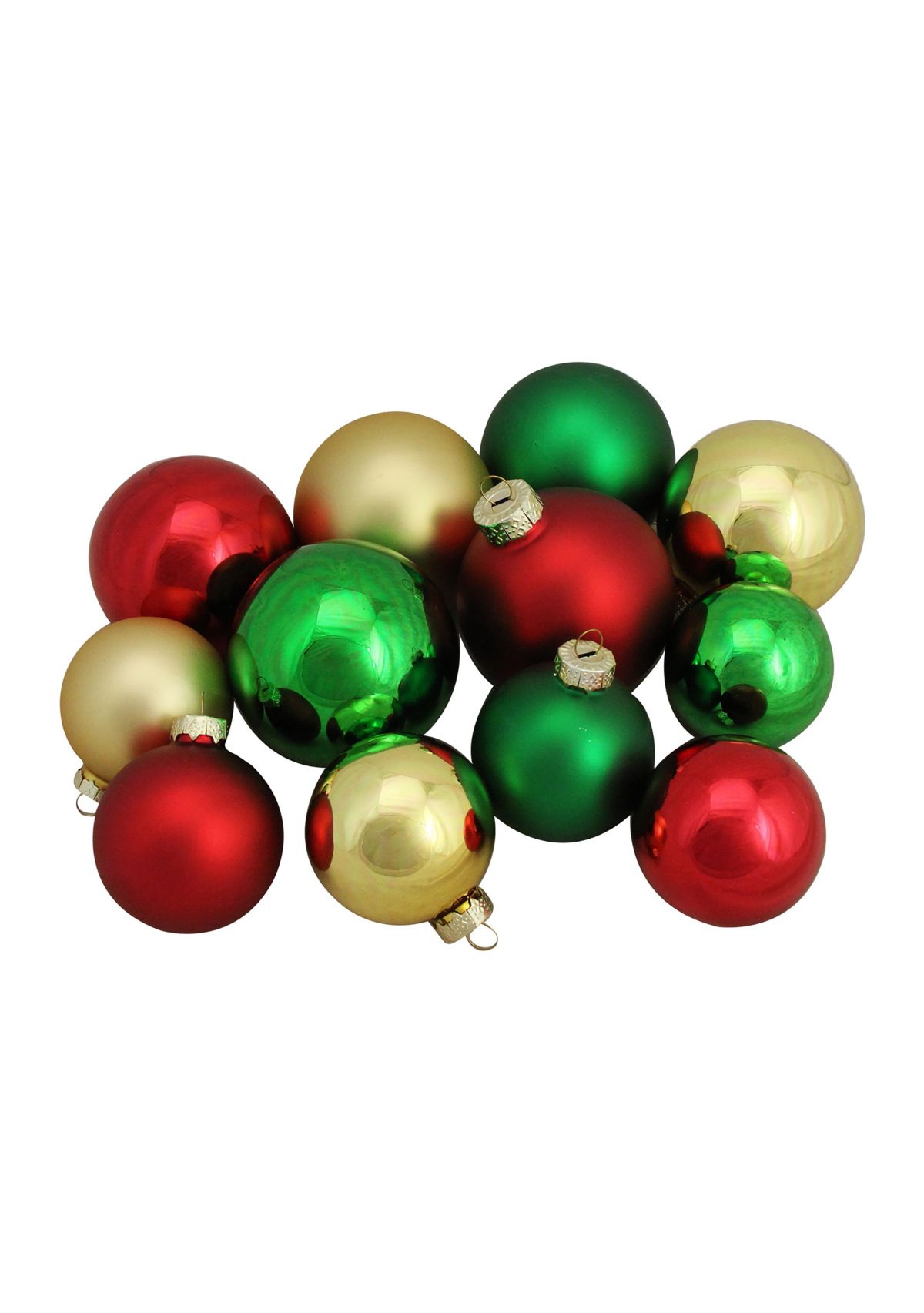 96ct Red and Gold 2-Finish Glass Ball Christmas Ornaments 3.25" (80mm)