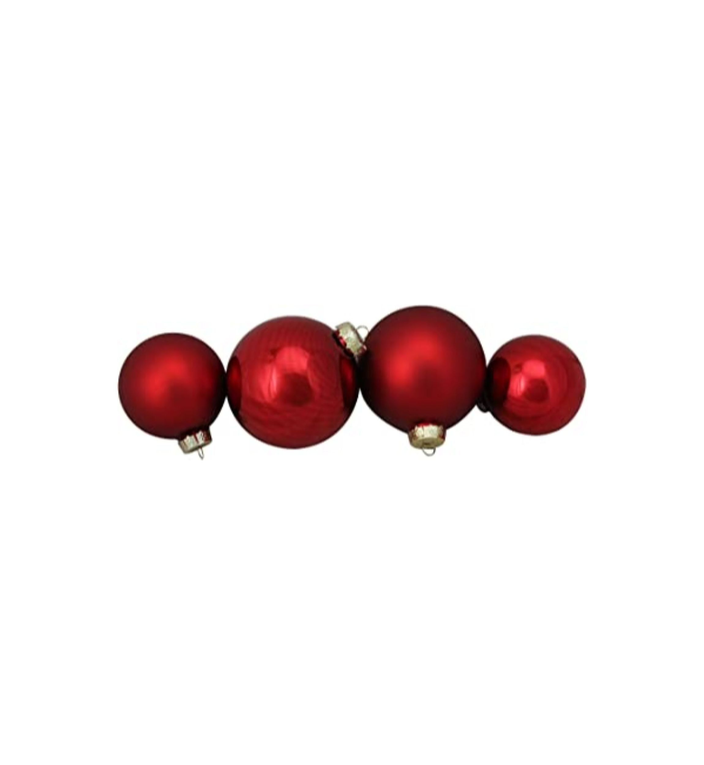 96ct Red and White 3-Finish Christmas Glass Ball Ornaments 3.25" (80mm)