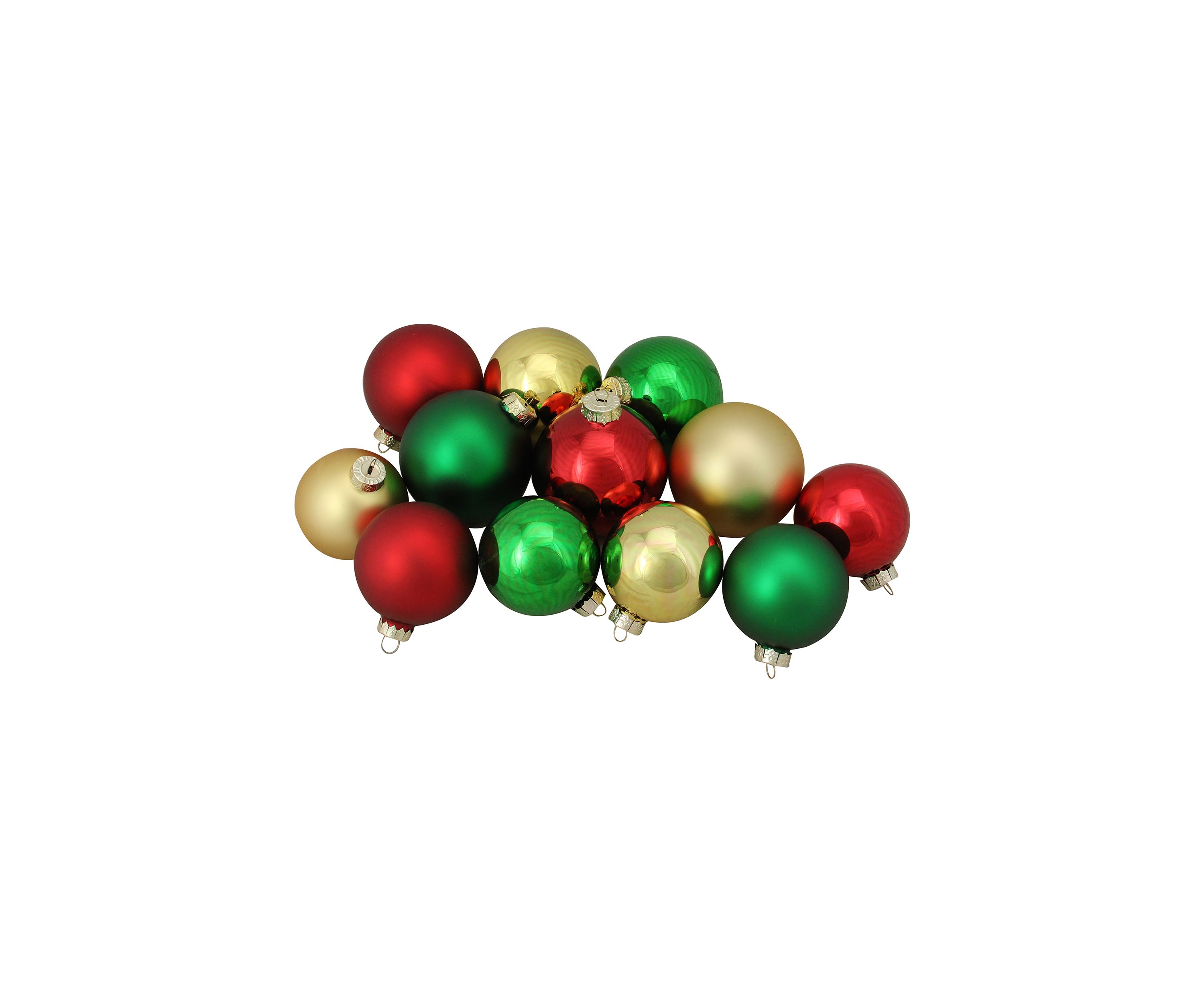 72ct Red and Gold 2-Finish Glass Christmas Ball Ornaments 4Inch (100mm)