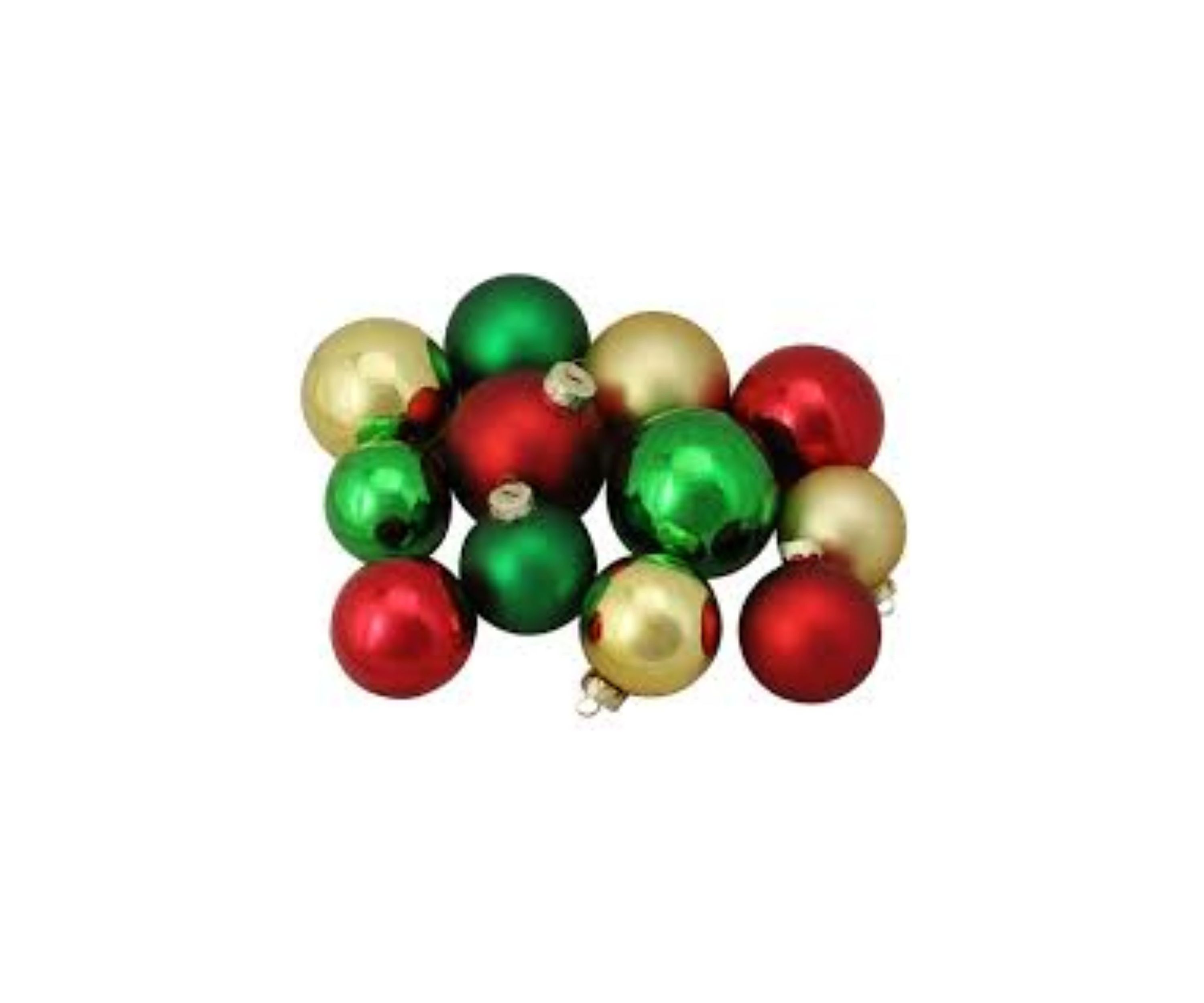 72ct Red and Gold 2-Finish Glass Christmas Ball Ornaments 4Inch (100mm)