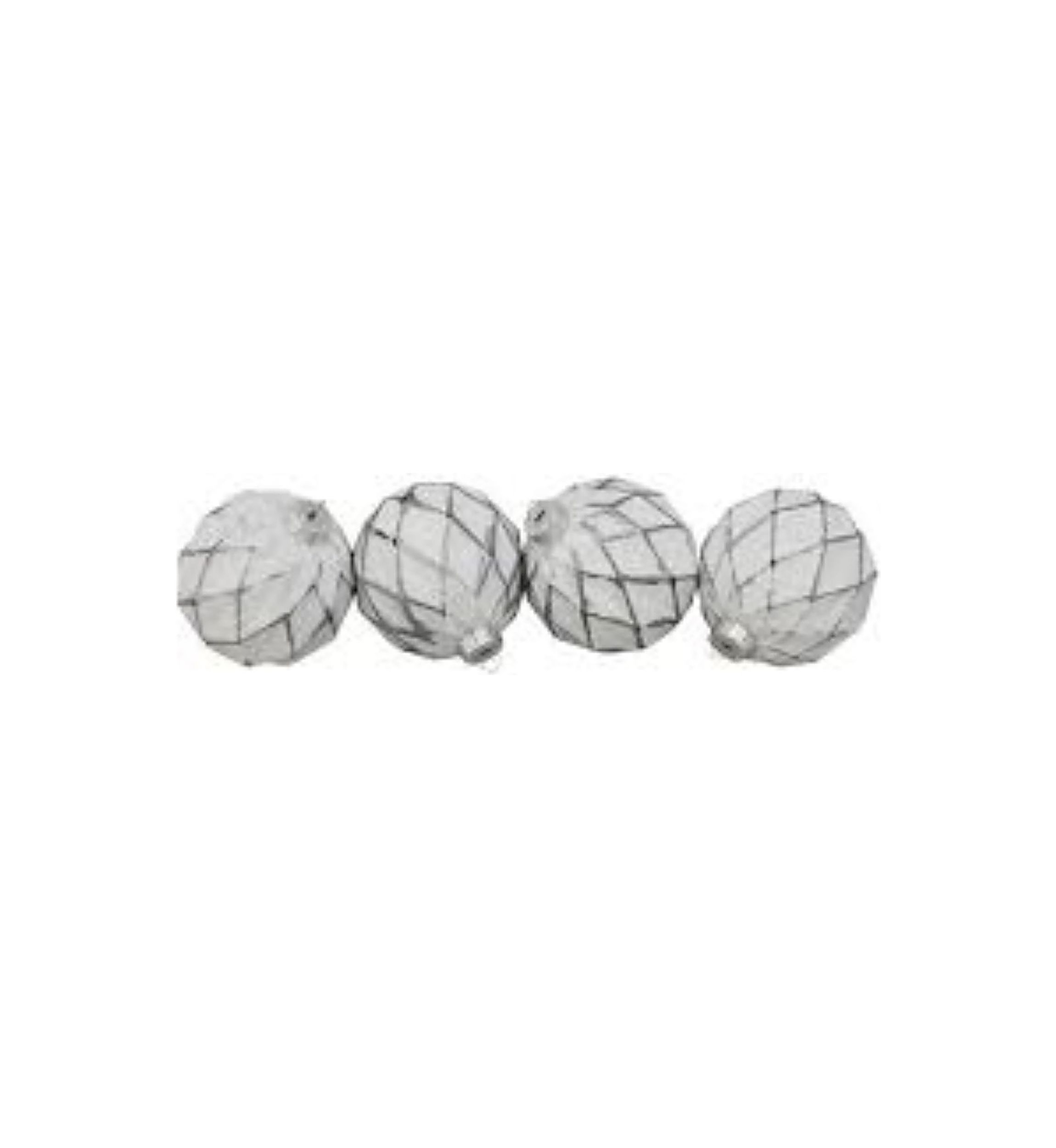 4ct Emerald Green and White Matte Christmas Ball Ornaments 4Inch (100mm)