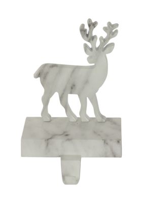 Northlight 7.5Inch White And Black Marbled Standing Deer Christmas Stocking Holder