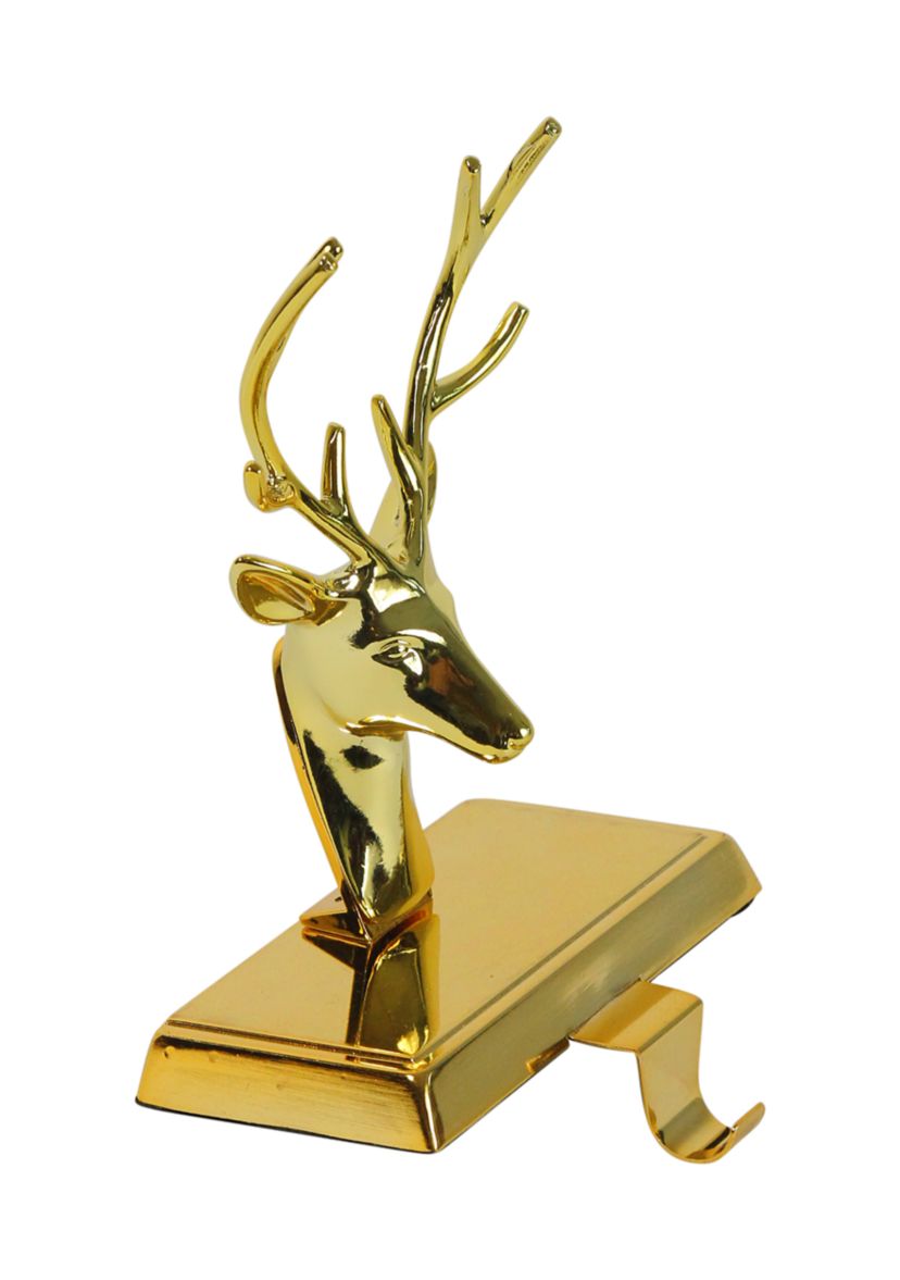 8Inchshiny Gold Metal Deer Christmas Stocking HolderInch