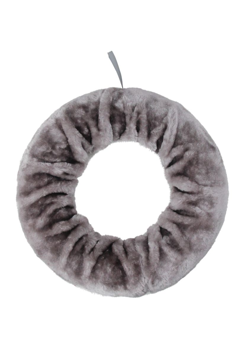 Lilac Purple Faux Fur Artificial Christmas Wreath - 13-Inch  Unlit