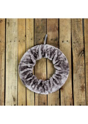 Lilac Purple Faux Fur Artificial Christmas Wreath - 13-Inch  Unlit