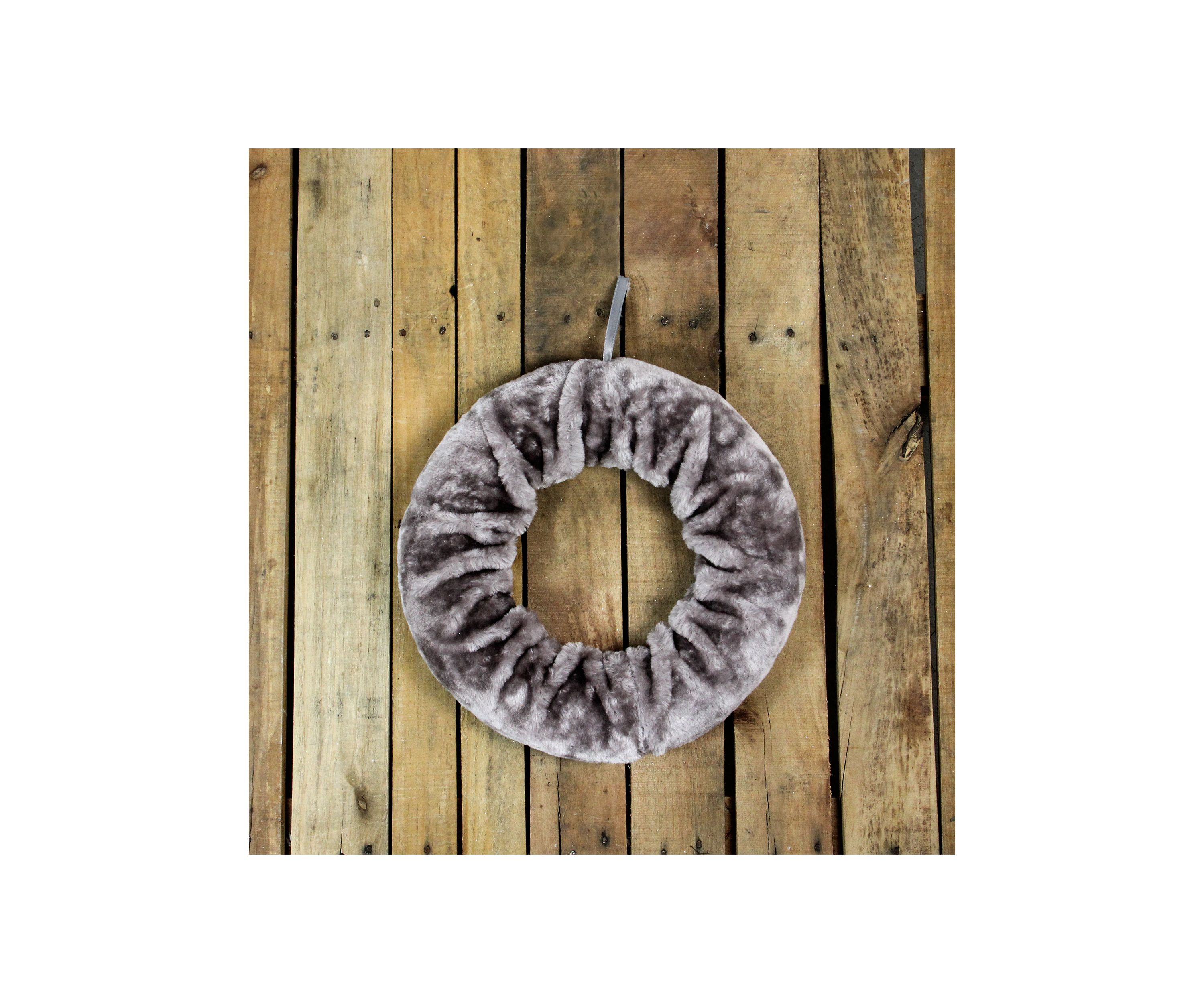 Lilac Purple Faux Fur Artificial Christmas Wreath - 13-Inch  Unlit