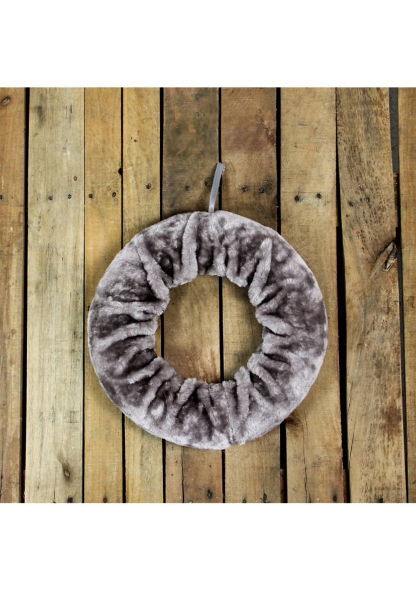 Lilac Purple Faux Fur Artificial Christmas Wreath - 13-Inch  Unlit