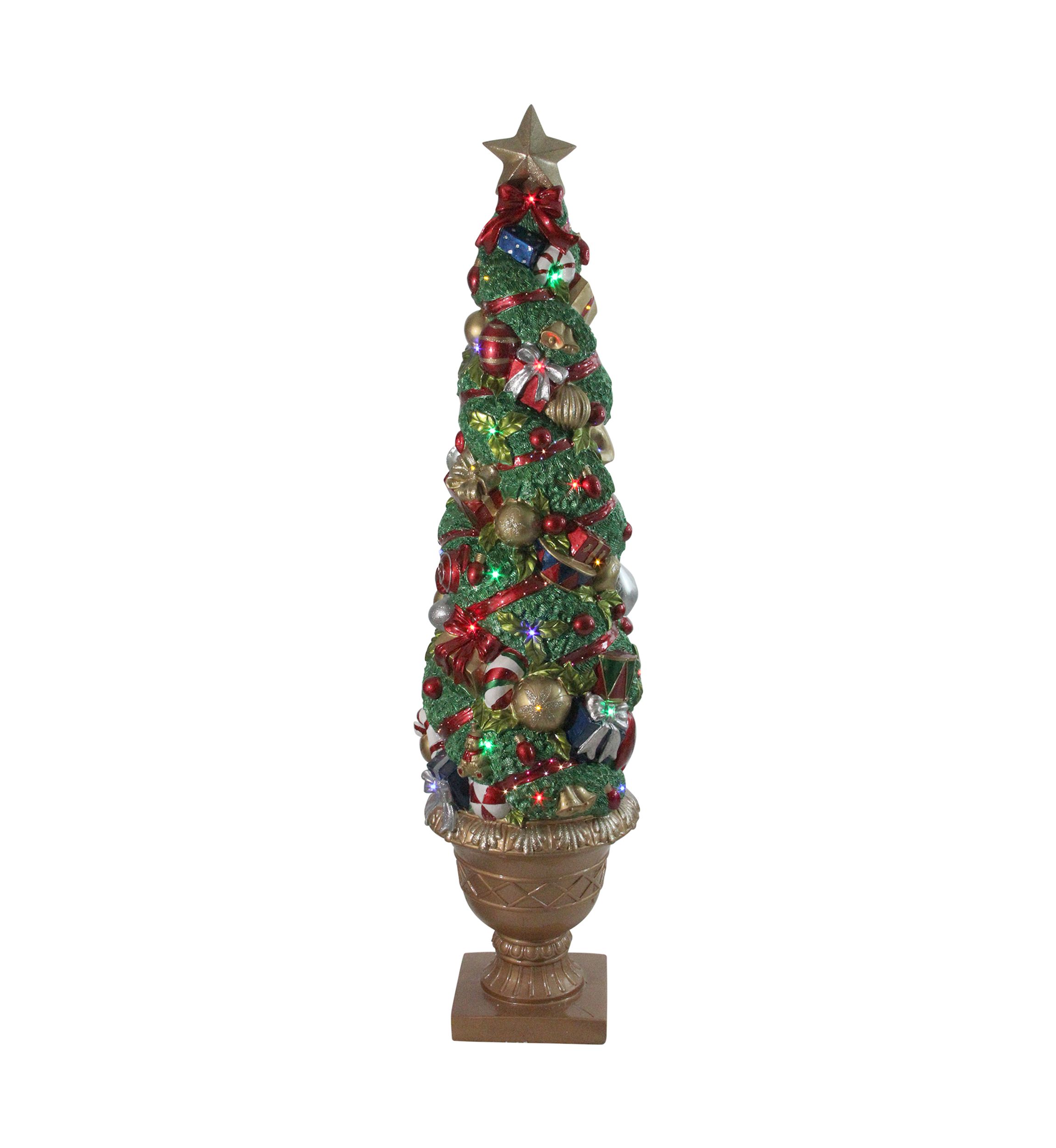5 Prelit Fiber Optic LED Topiary Outdoor Artificial Christmas Tree