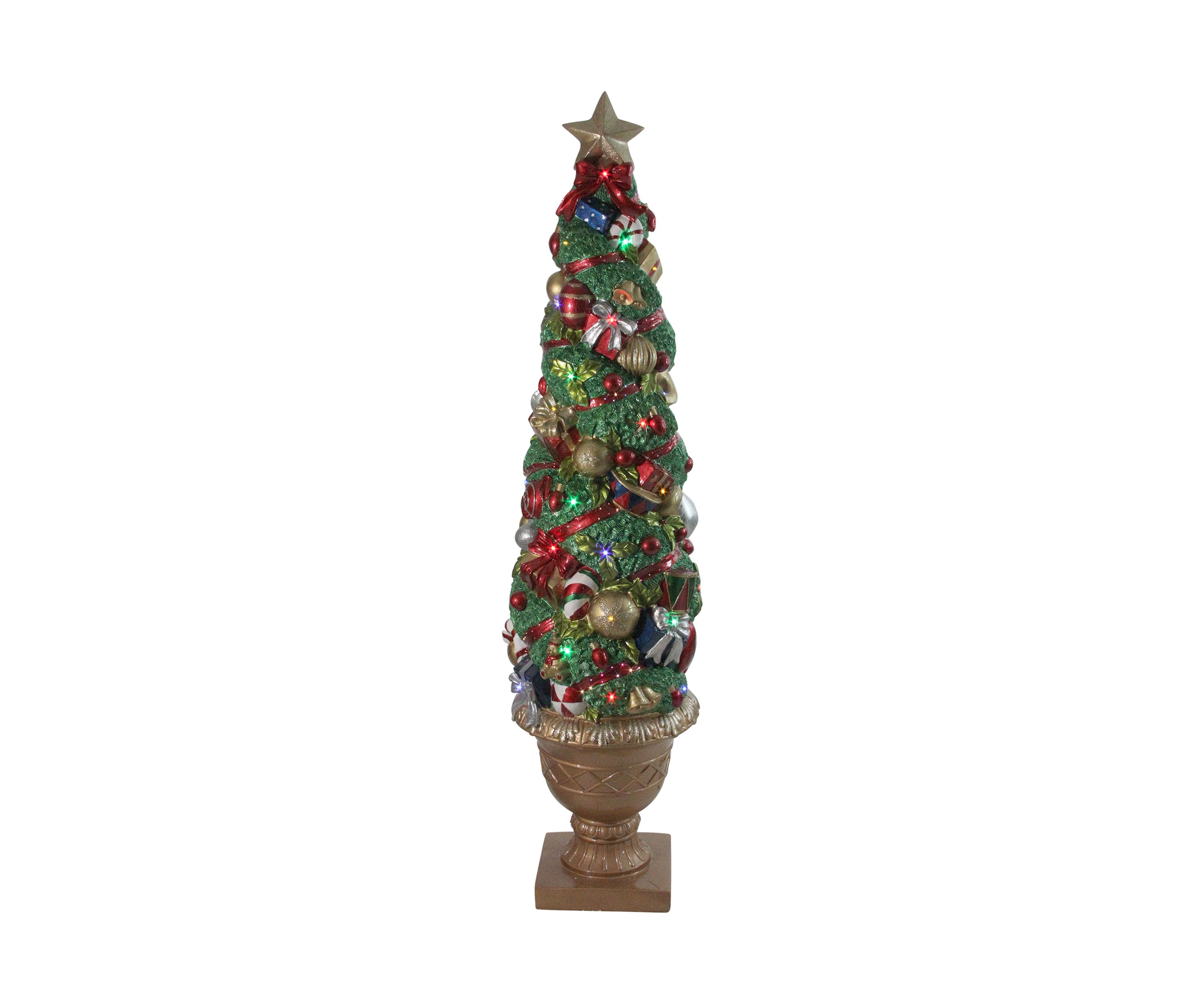 5 Prelit Fiber Optic LED Topiary Outdoor Artificial Christmas Tree