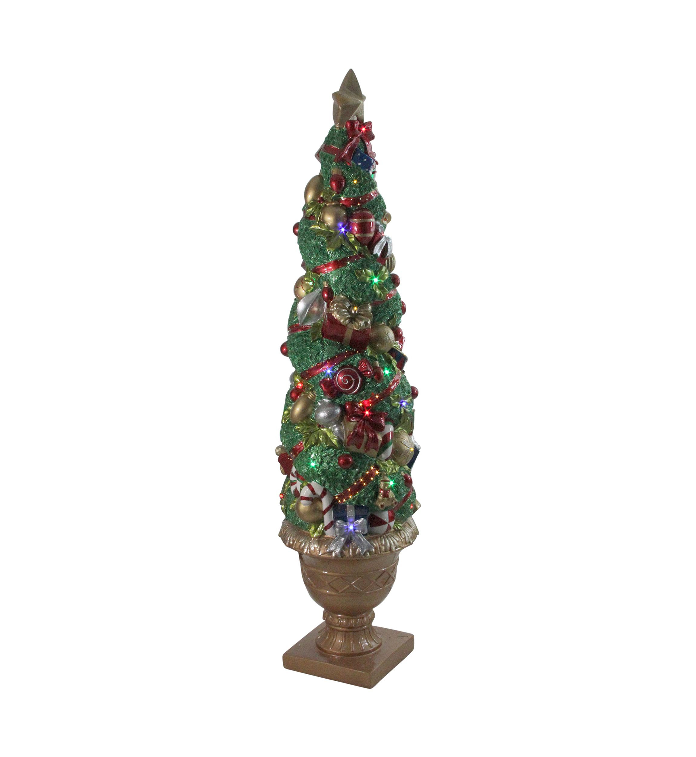 5 Prelit Fiber Optic LED Topiary Outdoor Artificial Christmas Tree