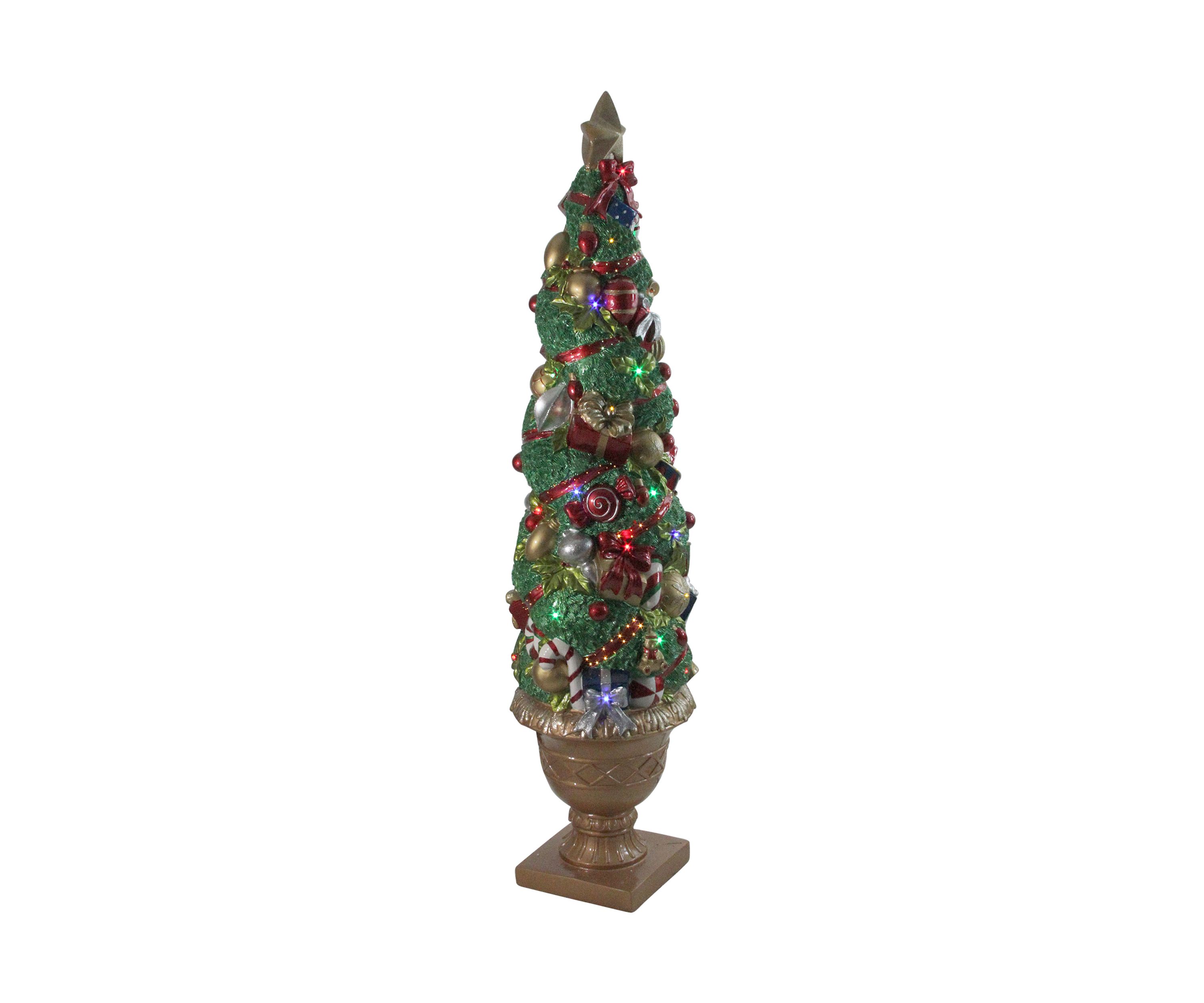 5 Prelit Fiber Optic LED Topiary Outdoor Artificial Christmas Tree