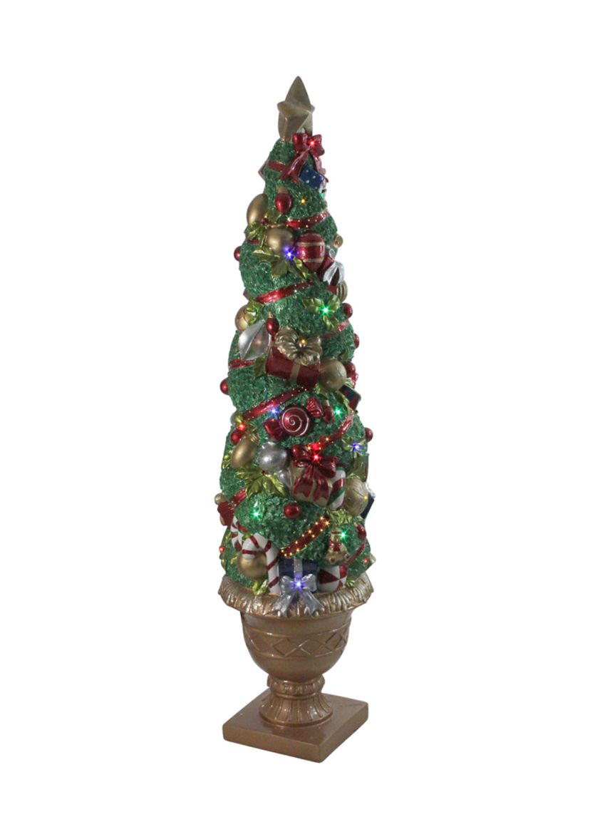 5 Prelit Fiber Optic LED Topiary Outdoor Artificial Christmas Tree