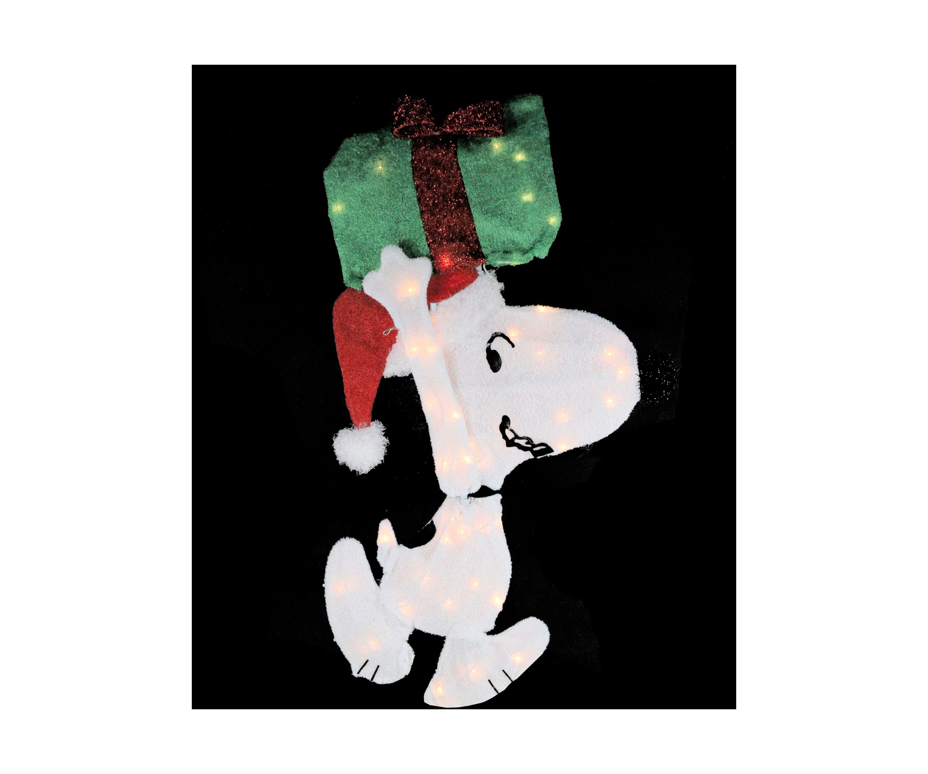32Inch Lighted Peanuts Snoopy with Present Christmas Outdoor Yard Decoration