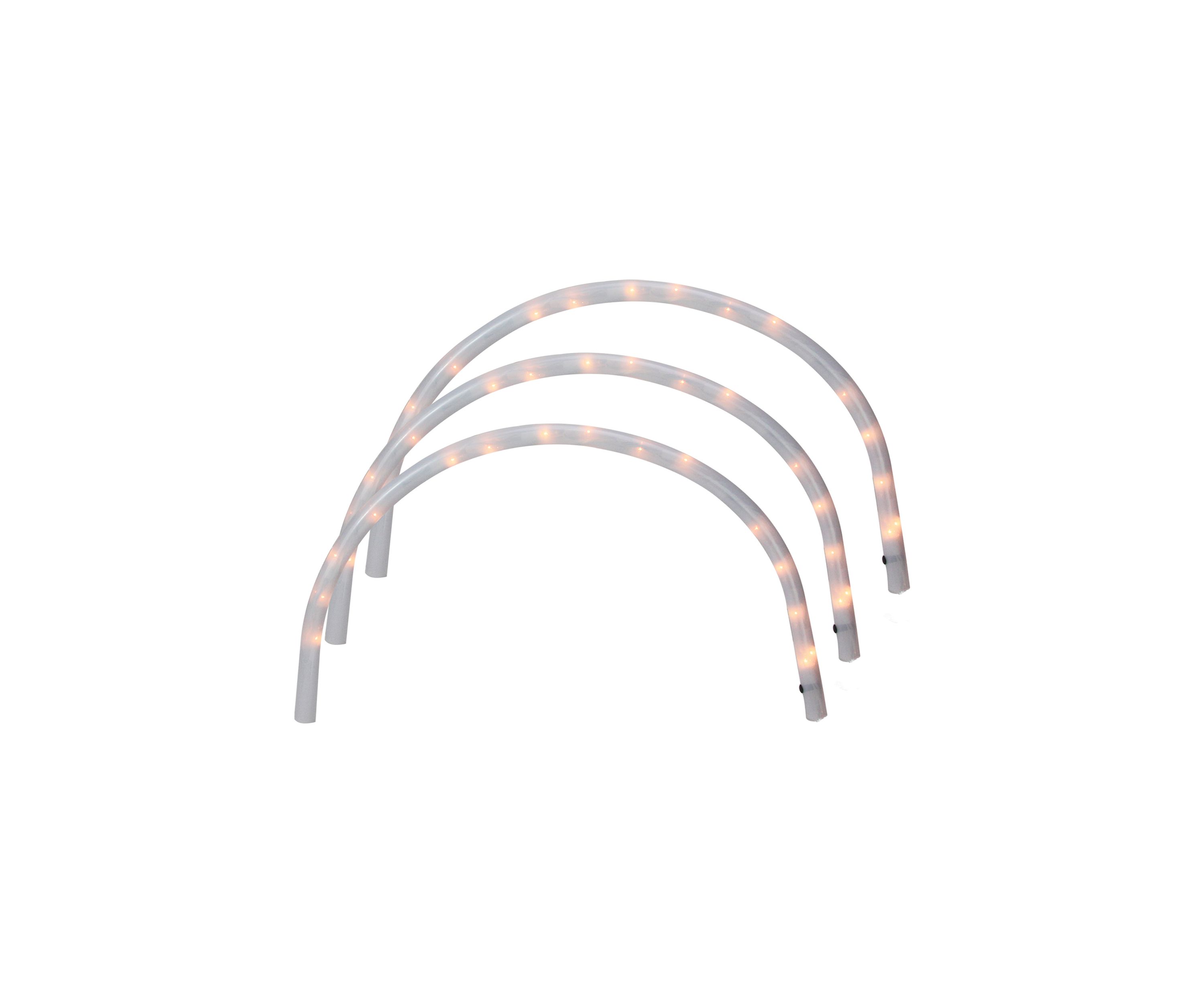 Pack of 3 Clear Lighted Christmas Arch Pathway Markers 20Inch