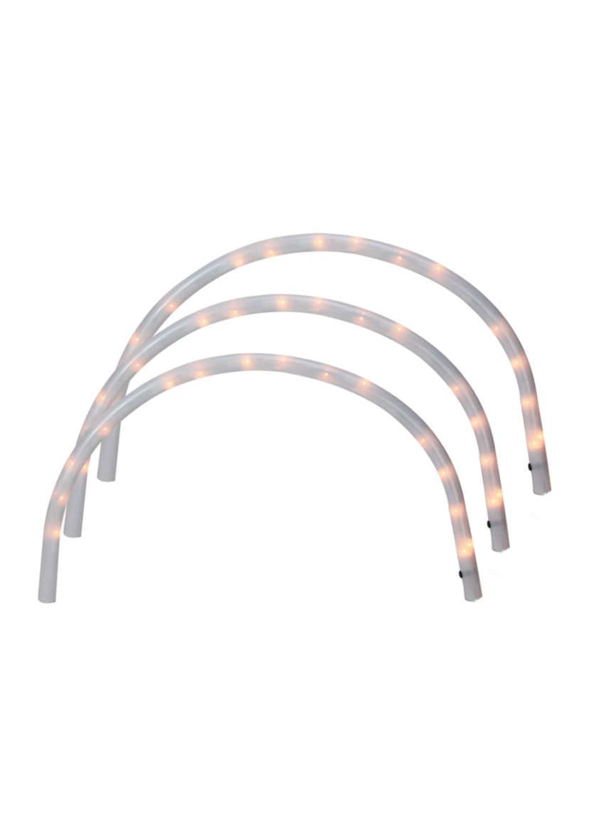 Pack of 3 Clear Lighted Christmas Arch Pathway Markers 20Inch