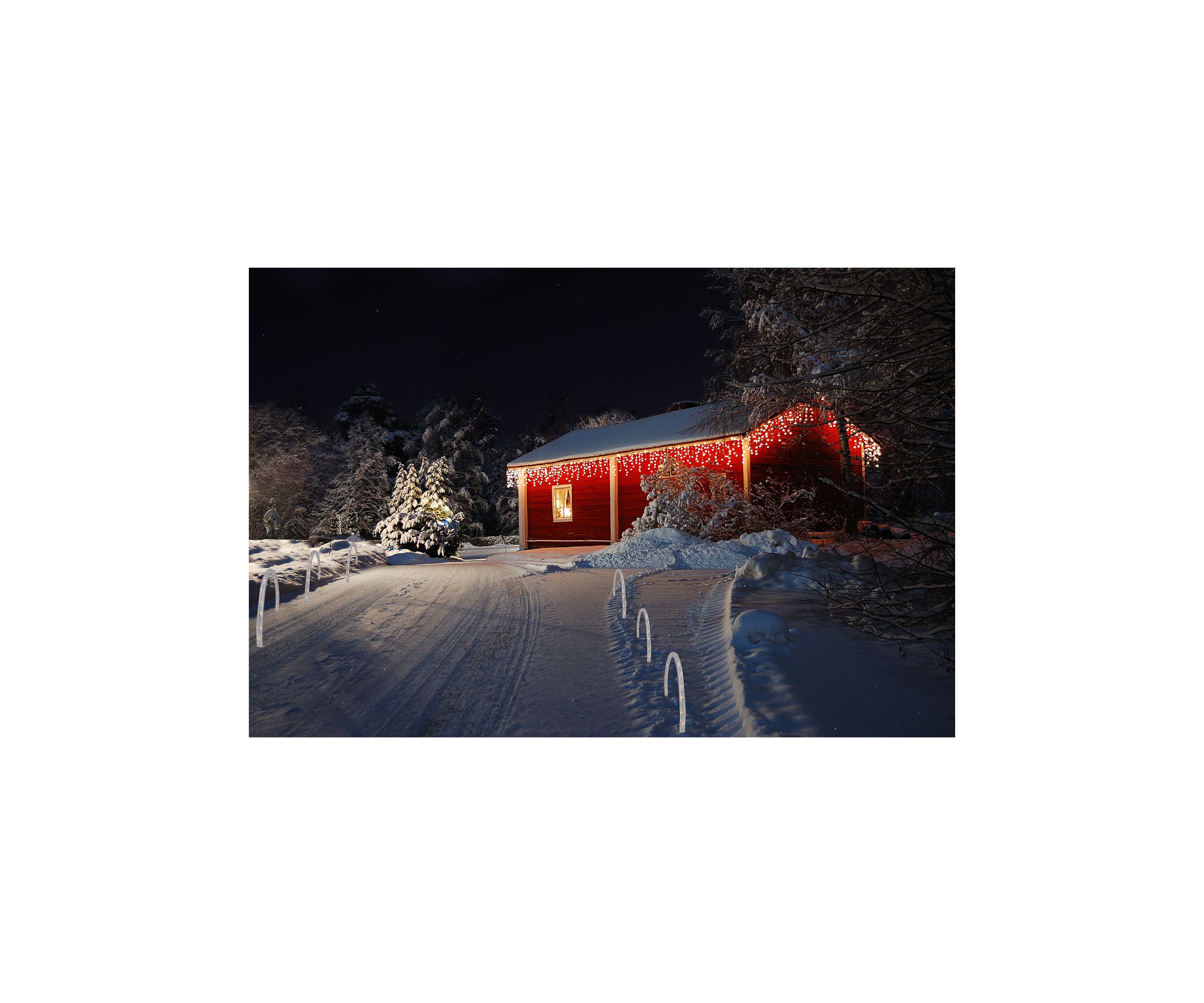 Pack of 3 Clear Lighted Christmas Arch Pathway Markers 20Inch