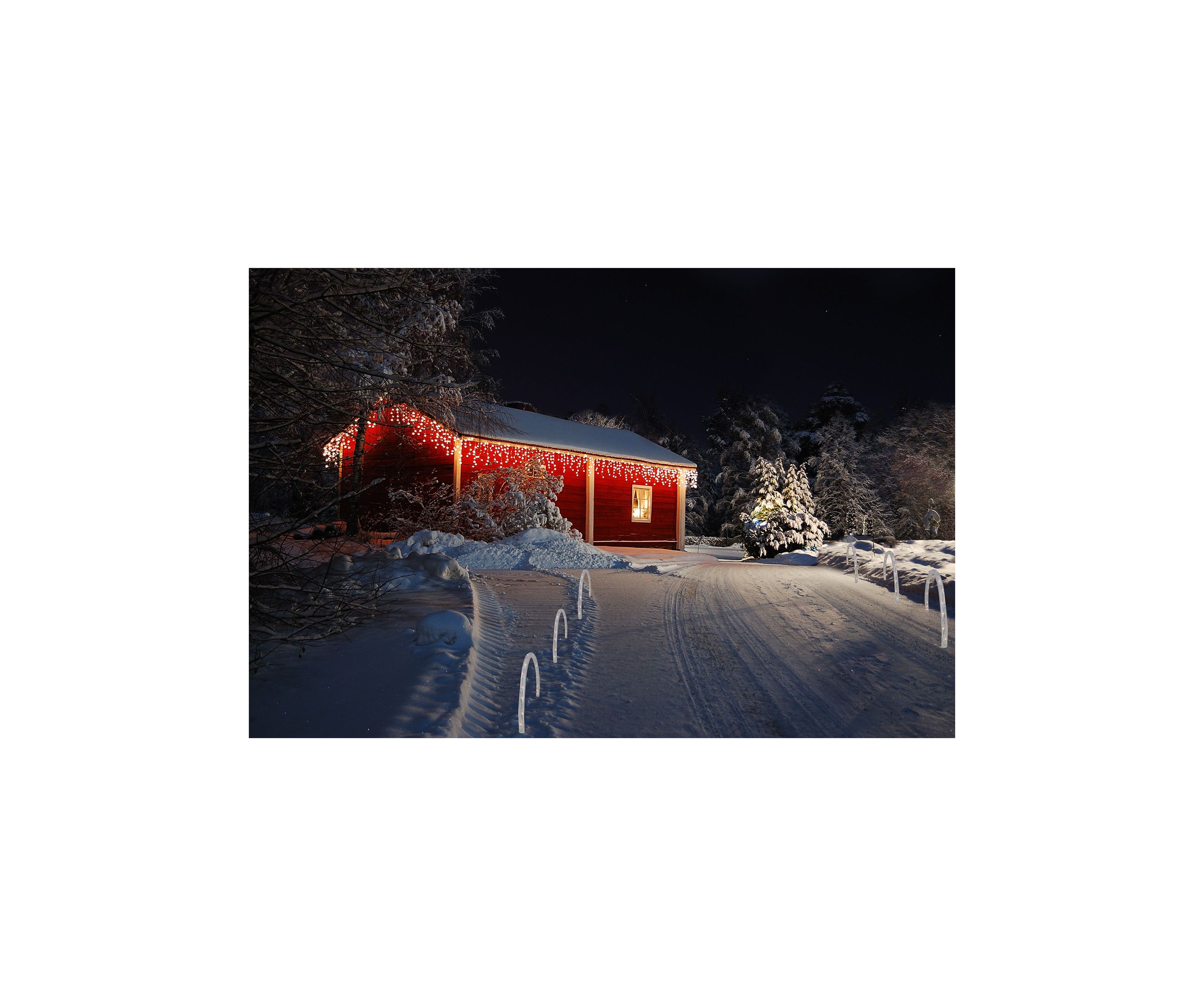 Pack of 3 Clear Lighted Christmas Arch Pathway Markers 20Inch