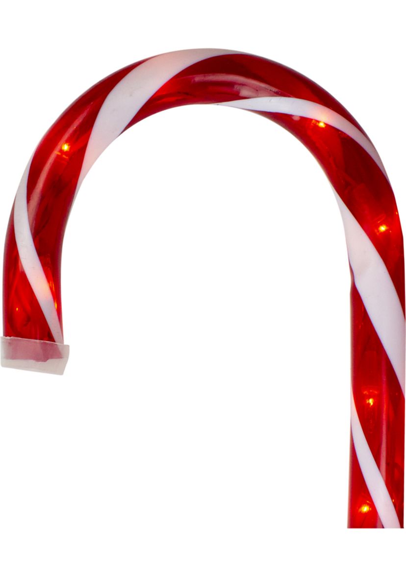 Set of 6 Pre-Lit Red and White Blinking Candy Cane Outdoor Christmas Pathway Markers 12Inch