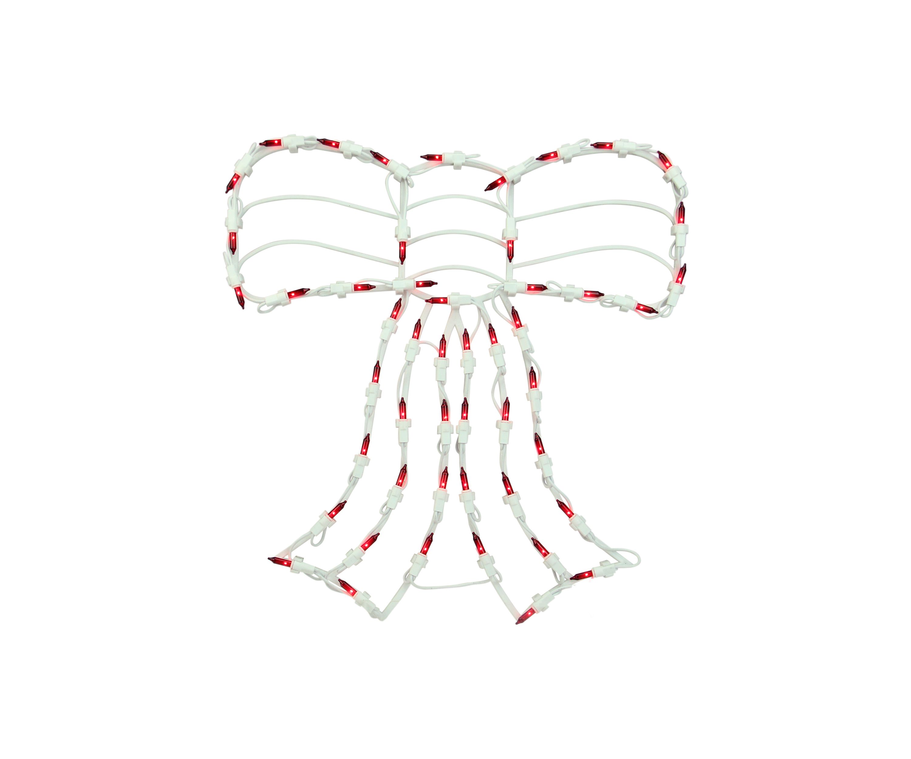 14Inch Lighted Red Bow Window Silhouette Christmas Decoration