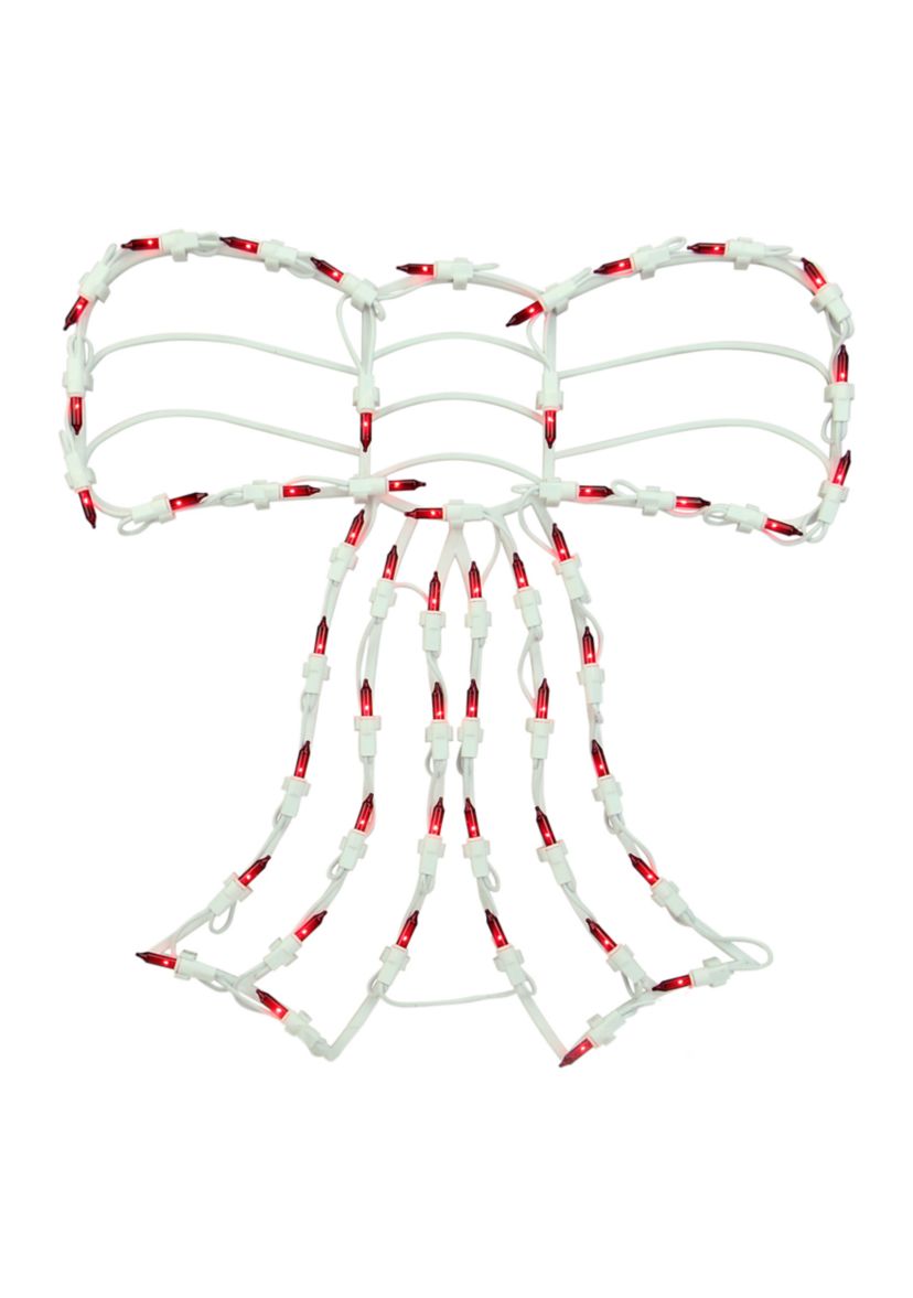 14Inch Lighted Red Bow Window Silhouette Christmas Decoration
