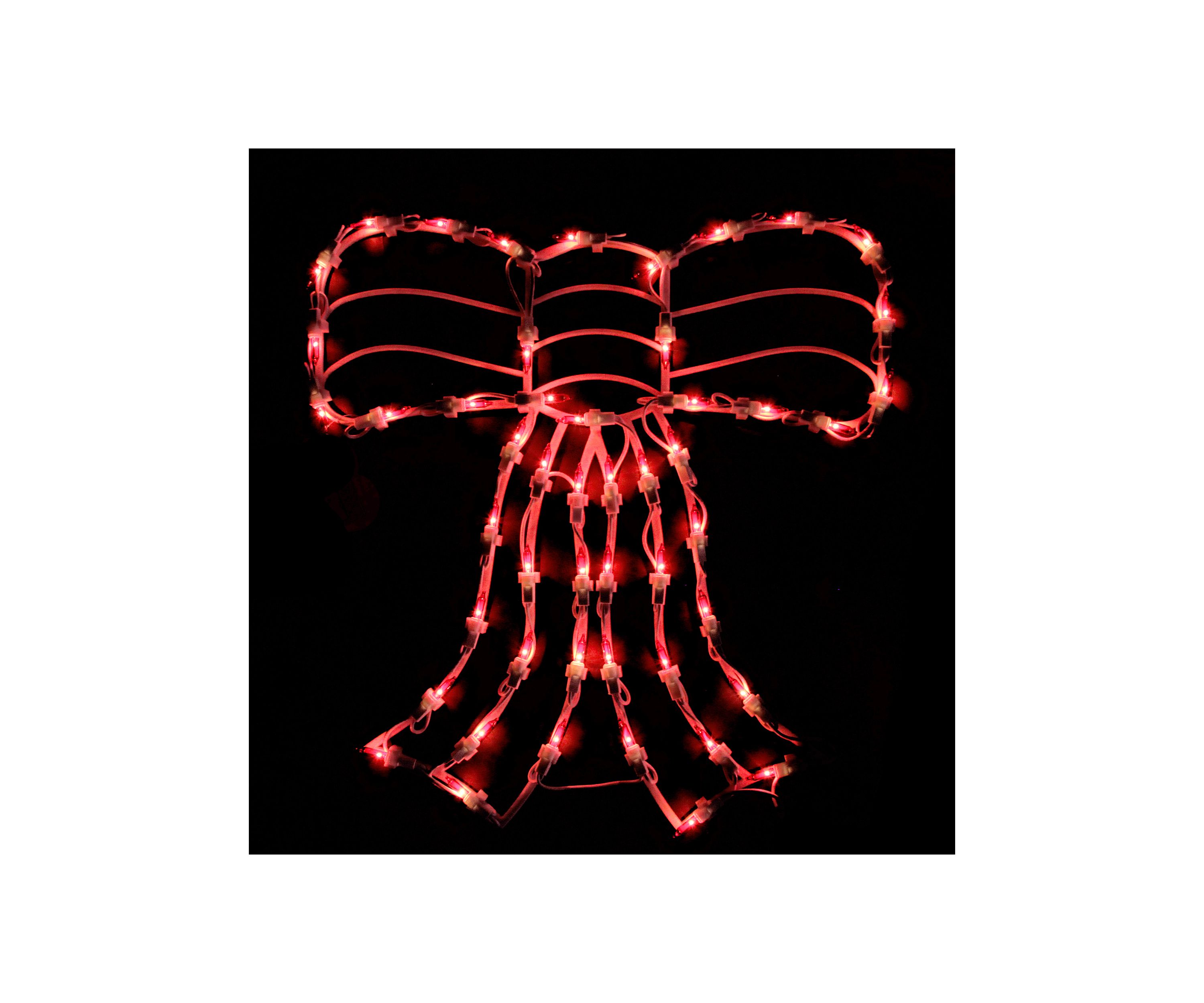 14Inch Lighted Red Bow Window Silhouette Christmas Decoration