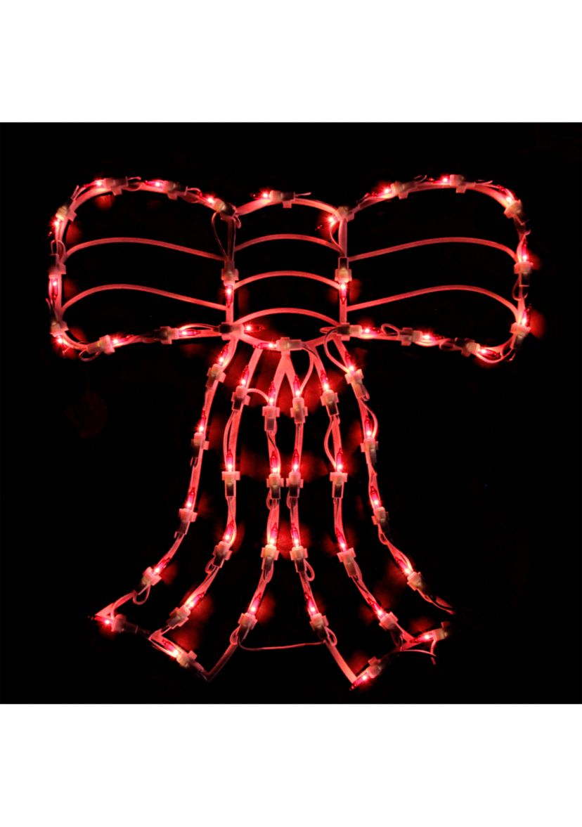 14Inch Lighted Red Bow Window Silhouette Christmas Decoration
