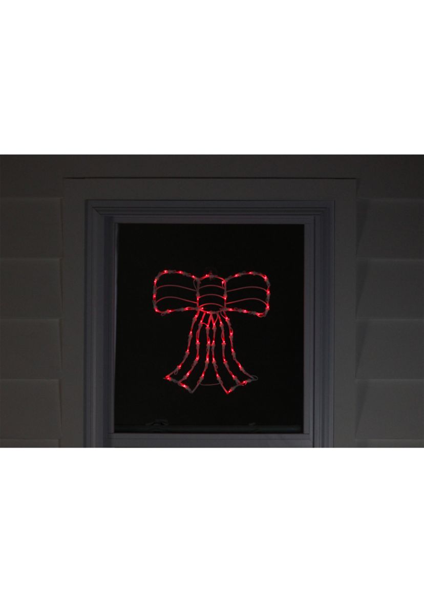 14Inch Lighted Red Bow Window Silhouette Christmas Decoration