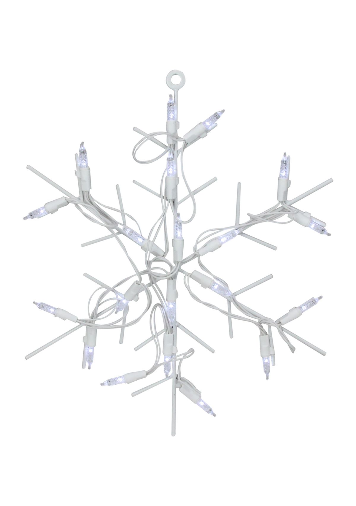 13Inch White and Clear LED Lighted Snowflake Christmas Window Silhouette Decoration