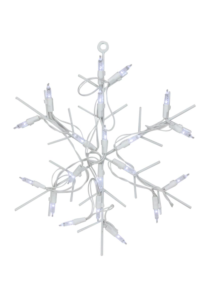 13Inch White and Clear LED Lighted Snowflake Christmas Window Silhouette Decoration