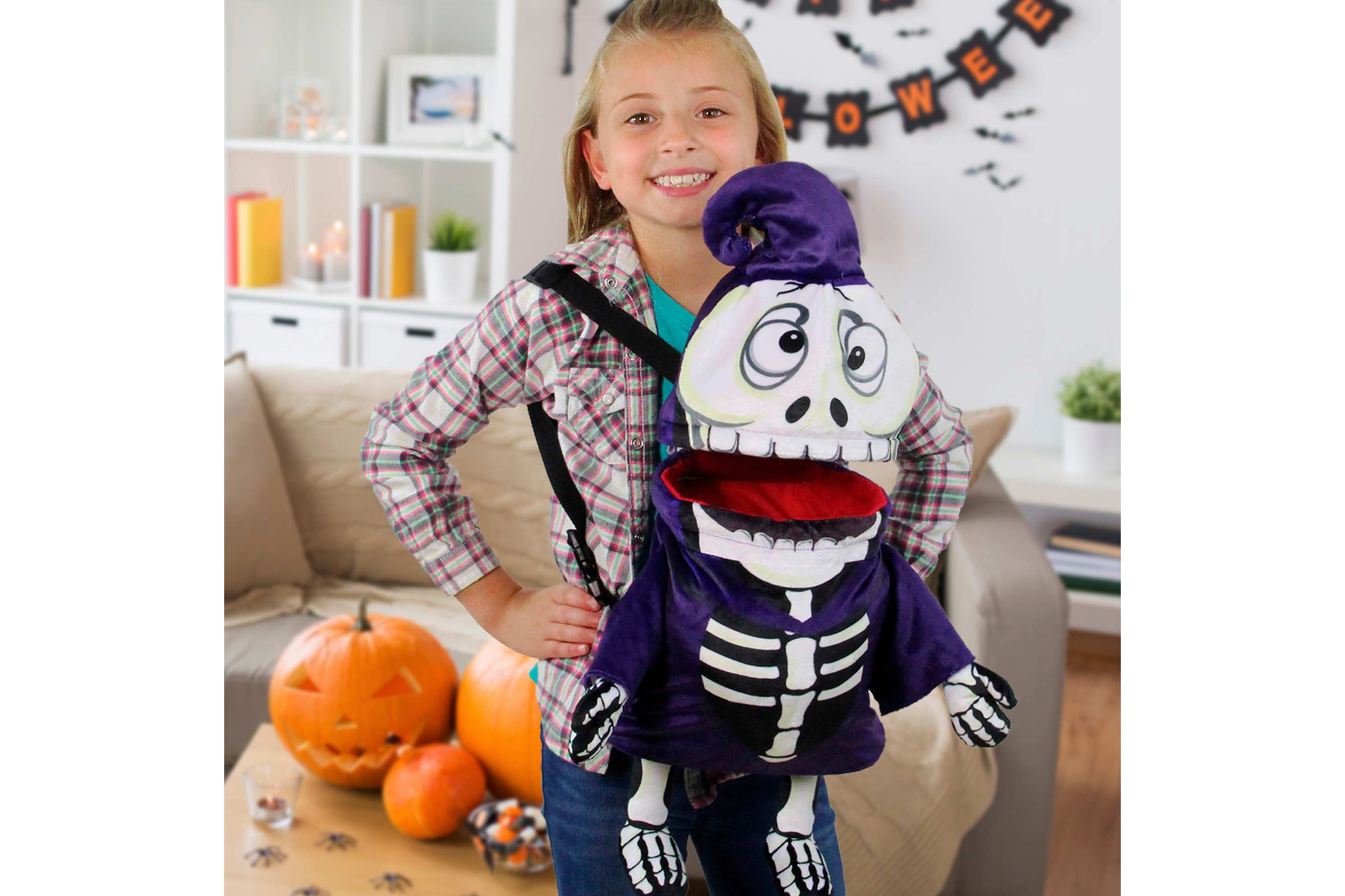 24" Skeleton Halloween Trick or Treat Goodie Bag Costume Accessory - One Size