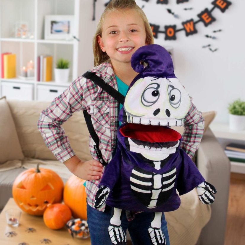 24" Skeleton Halloween Trick or Treat Goodie Bag Costume Accessory - One Size