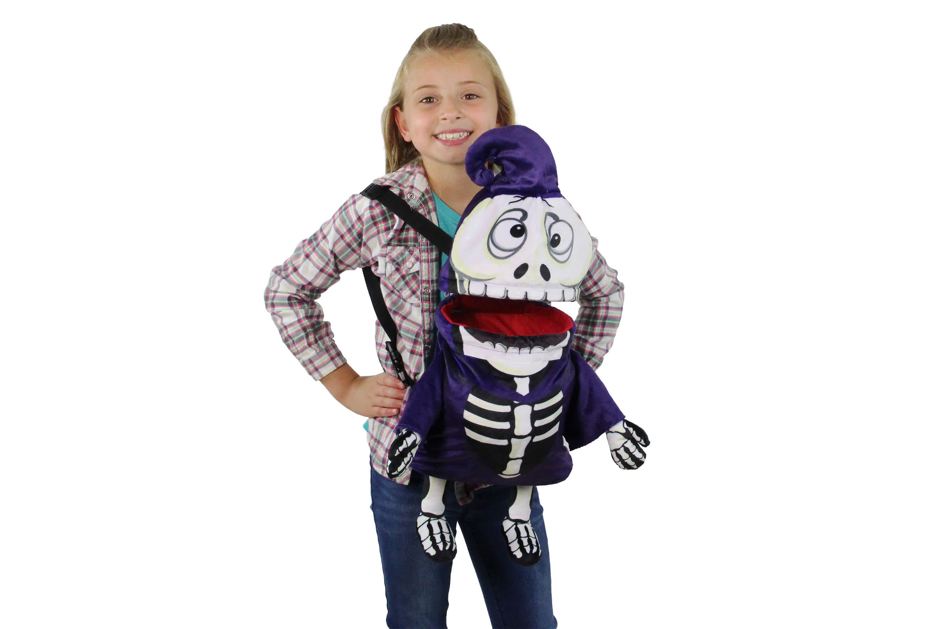 24" Skeleton Halloween Trick or Treat Goodie Bag Costume Accessory - One Size