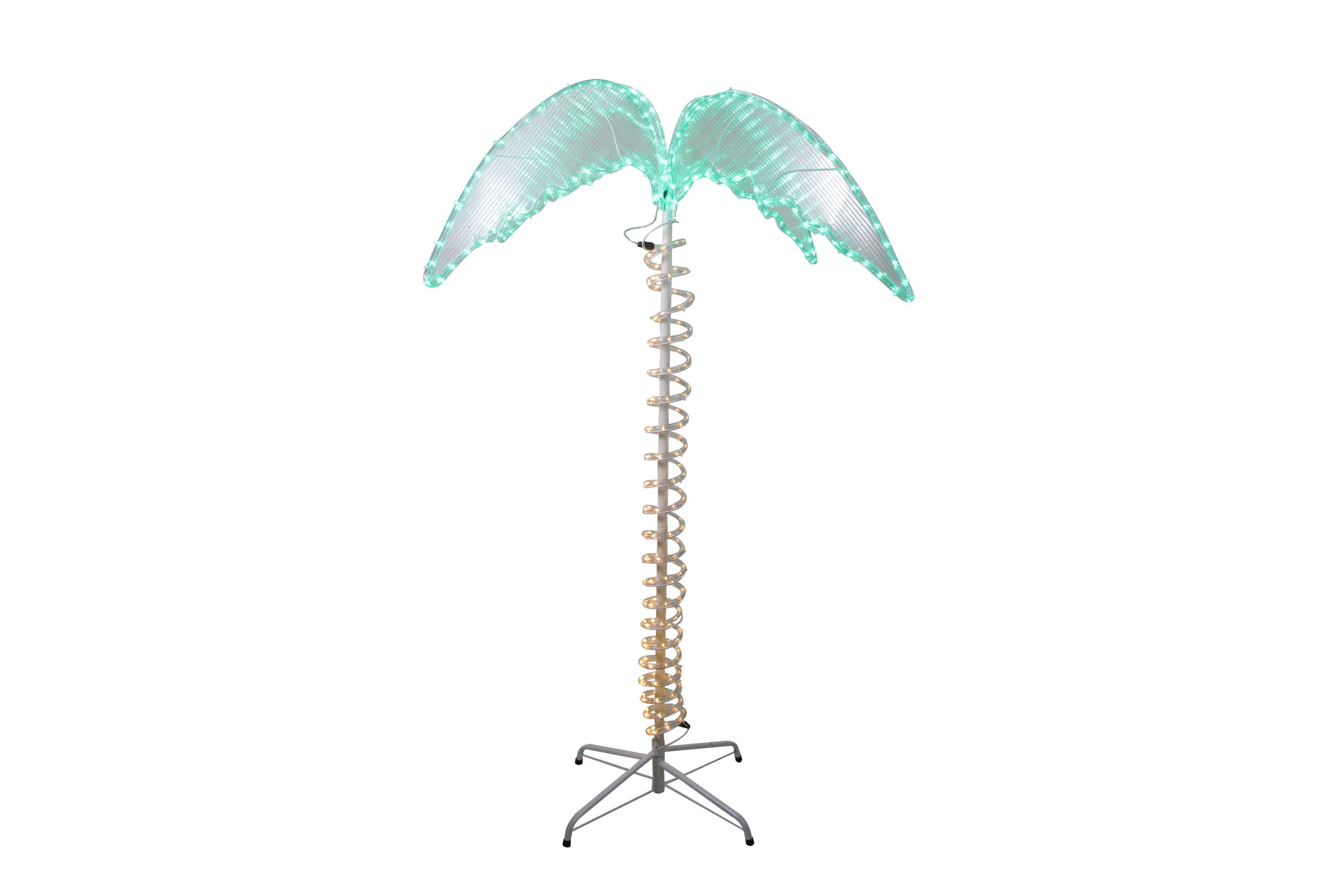 LED Rope Lighted Palm Tree Outdoor Decoration - 4.5 - Green and Clear Lights