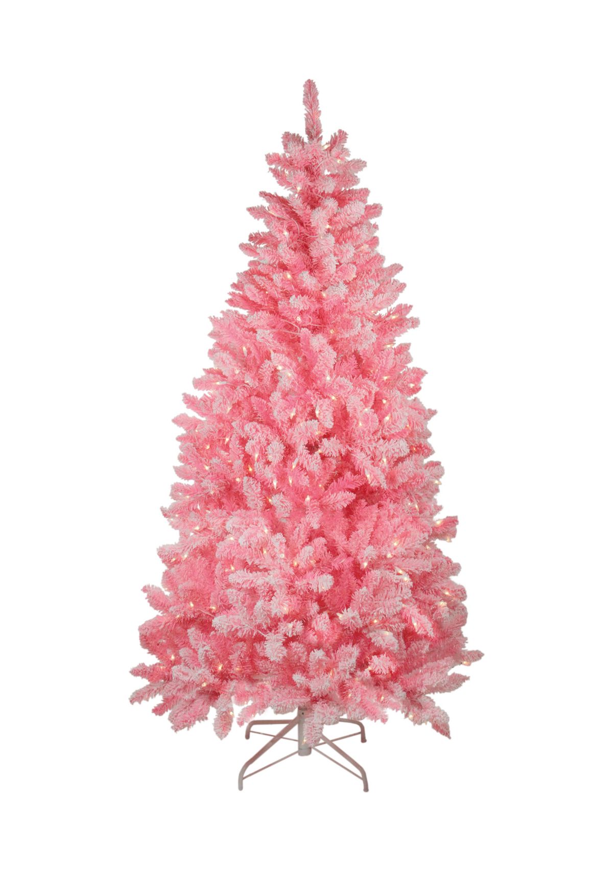 7 Pre-Lit Medium Flocked Artificial Christmas Tree - Clear Lights