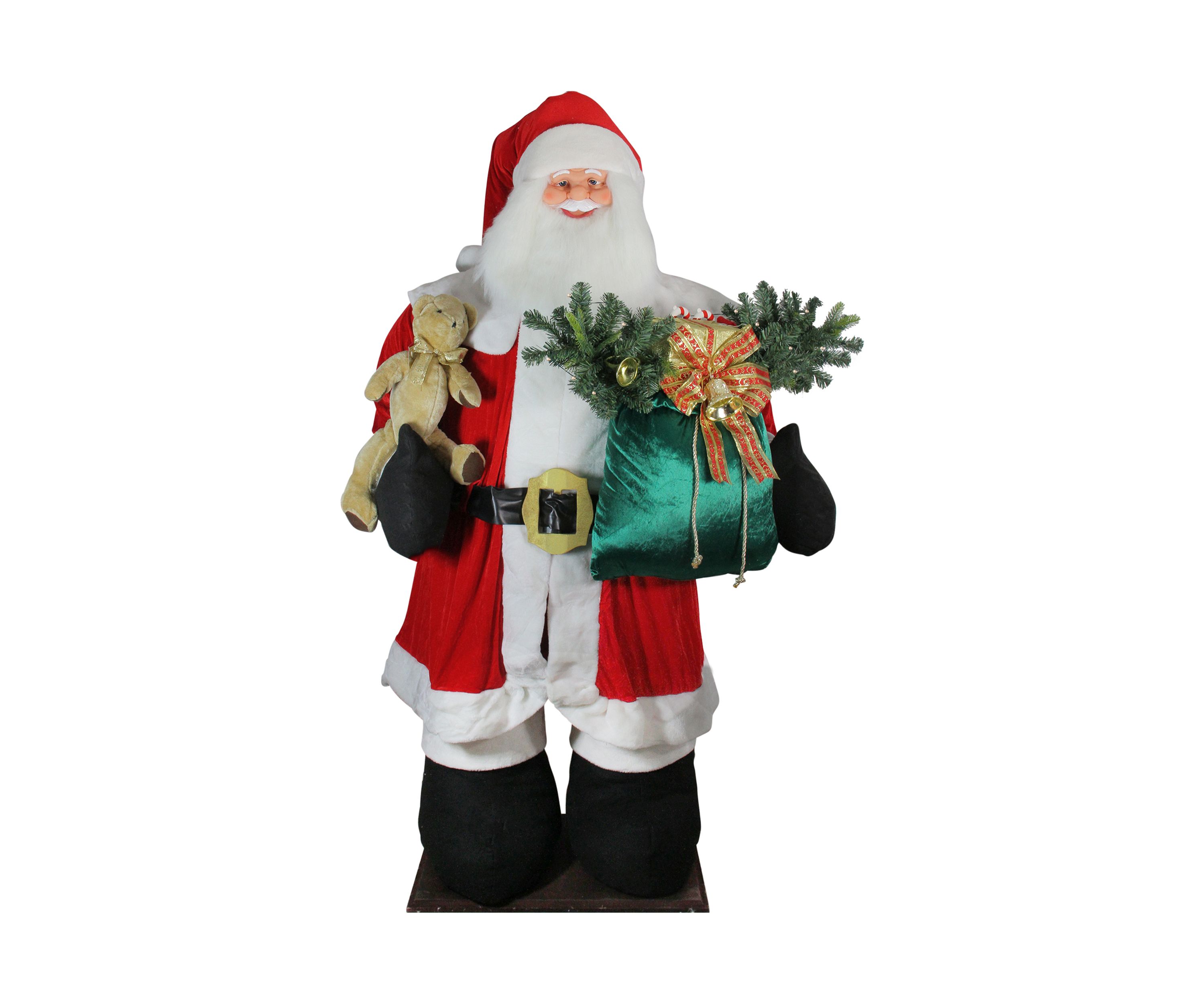 8 Red and White LED Lighted Musical Inflatable Santa Claus Christmas Figurine