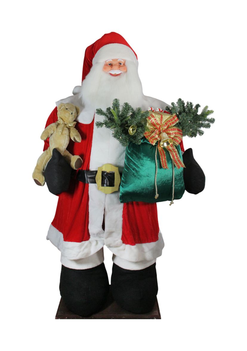 8 Red and White LED Lighted Musical Inflatable Santa Claus Christmas Figurine