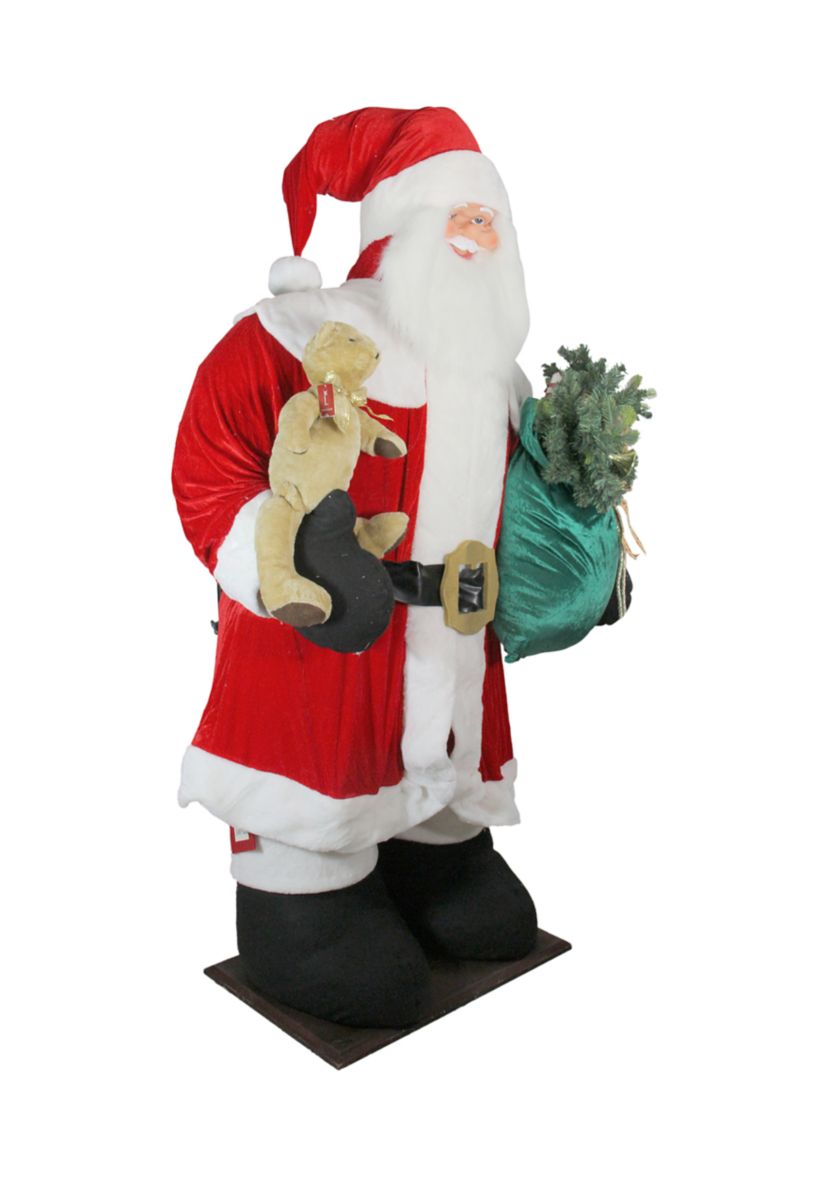 8 Red and White LED Lighted Musical Inflatable Santa Claus Christmas Figurine