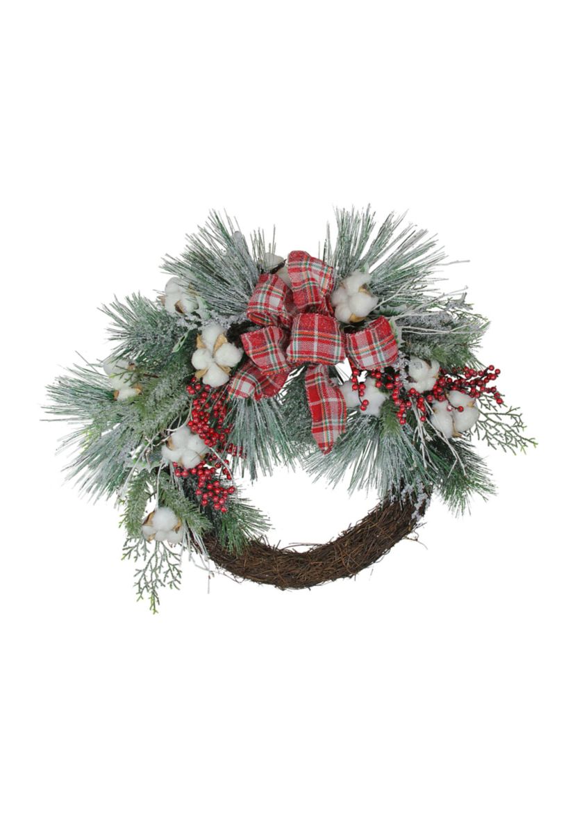 Holly Berry Red and Green Artificial Christmas Wreath - 24-Inch  Unlit