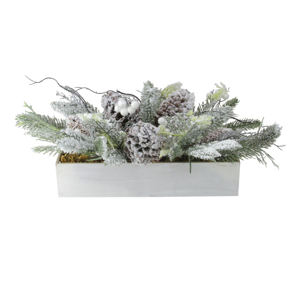 19.5Inch Frosted Winter Foliage Christmas Tabletop Decoration