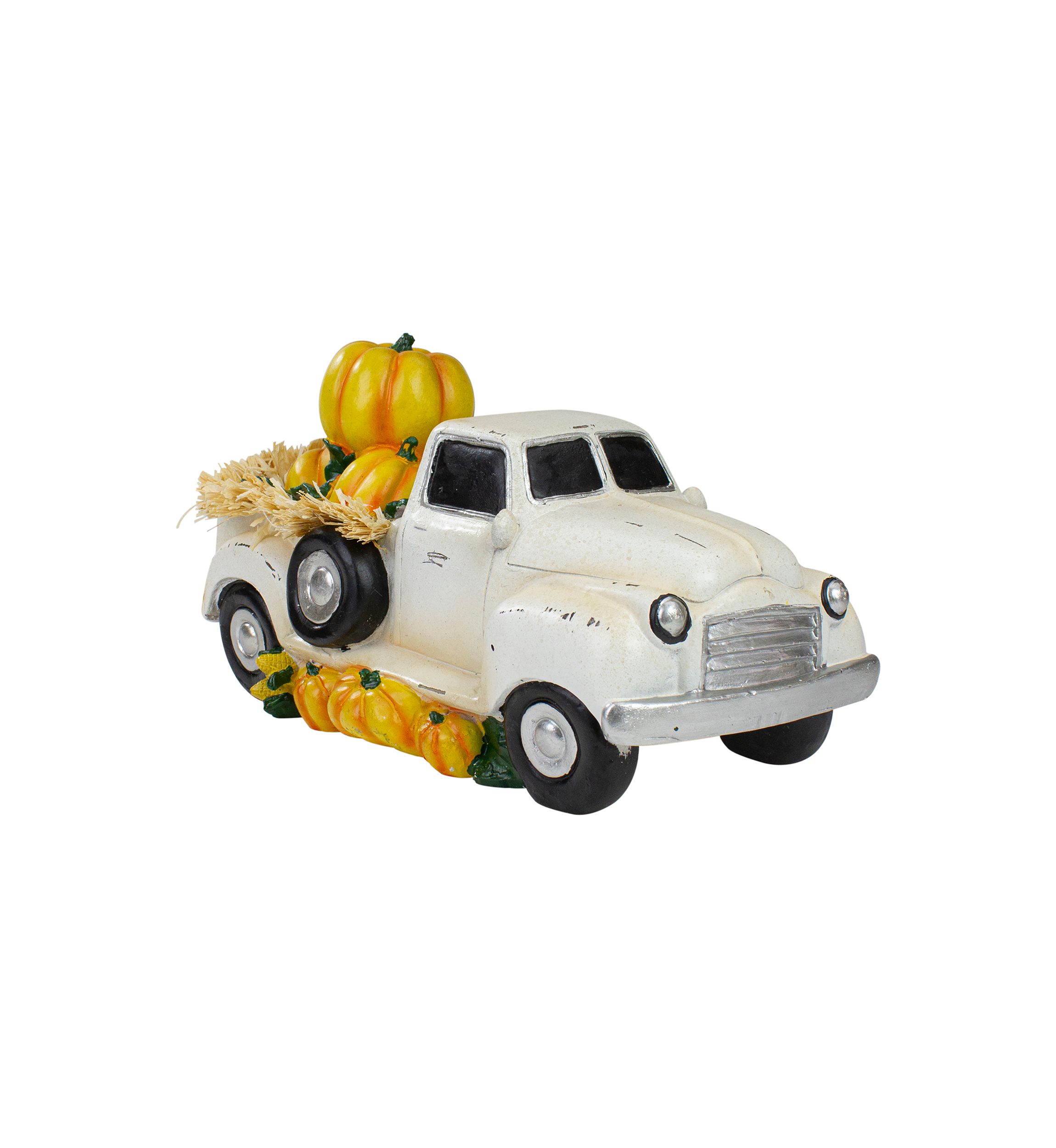 11.25 inch Truck Full of Pumpkins and Hay Thanksgiving Table Top Figure