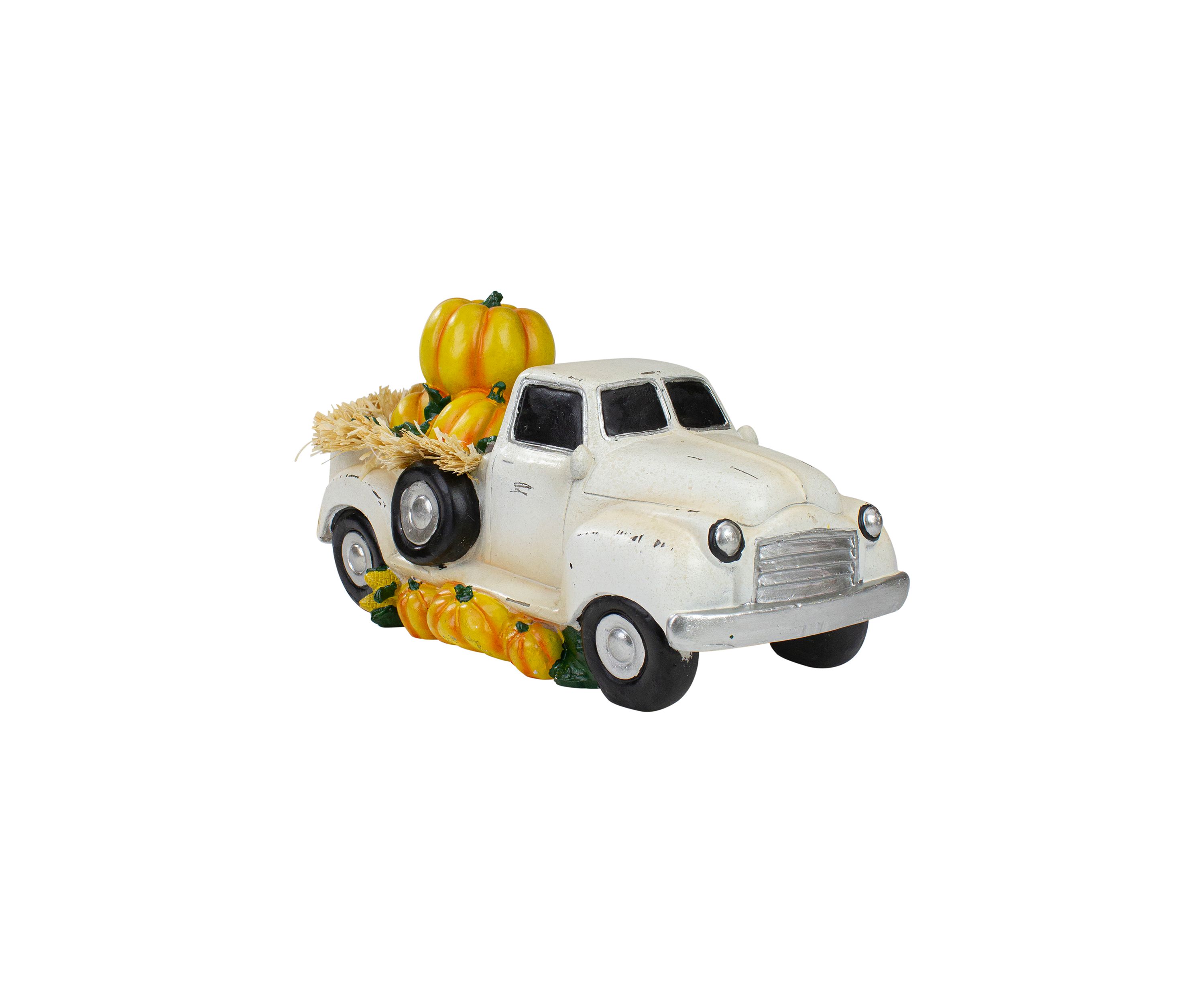 11.25 inch Truck Full of Pumpkins and Hay Thanksgiving Table Top Figure