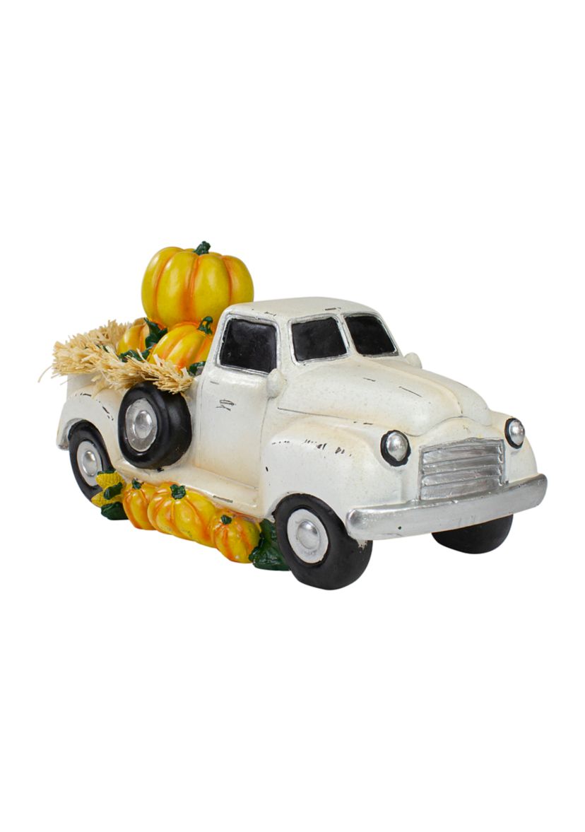 11.25 inch Truck Full of Pumpkins and Hay Thanksgiving Table Top Figure